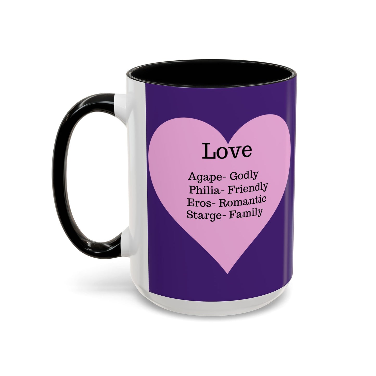 Charming Heart Accent Coffee Mug (Purple)