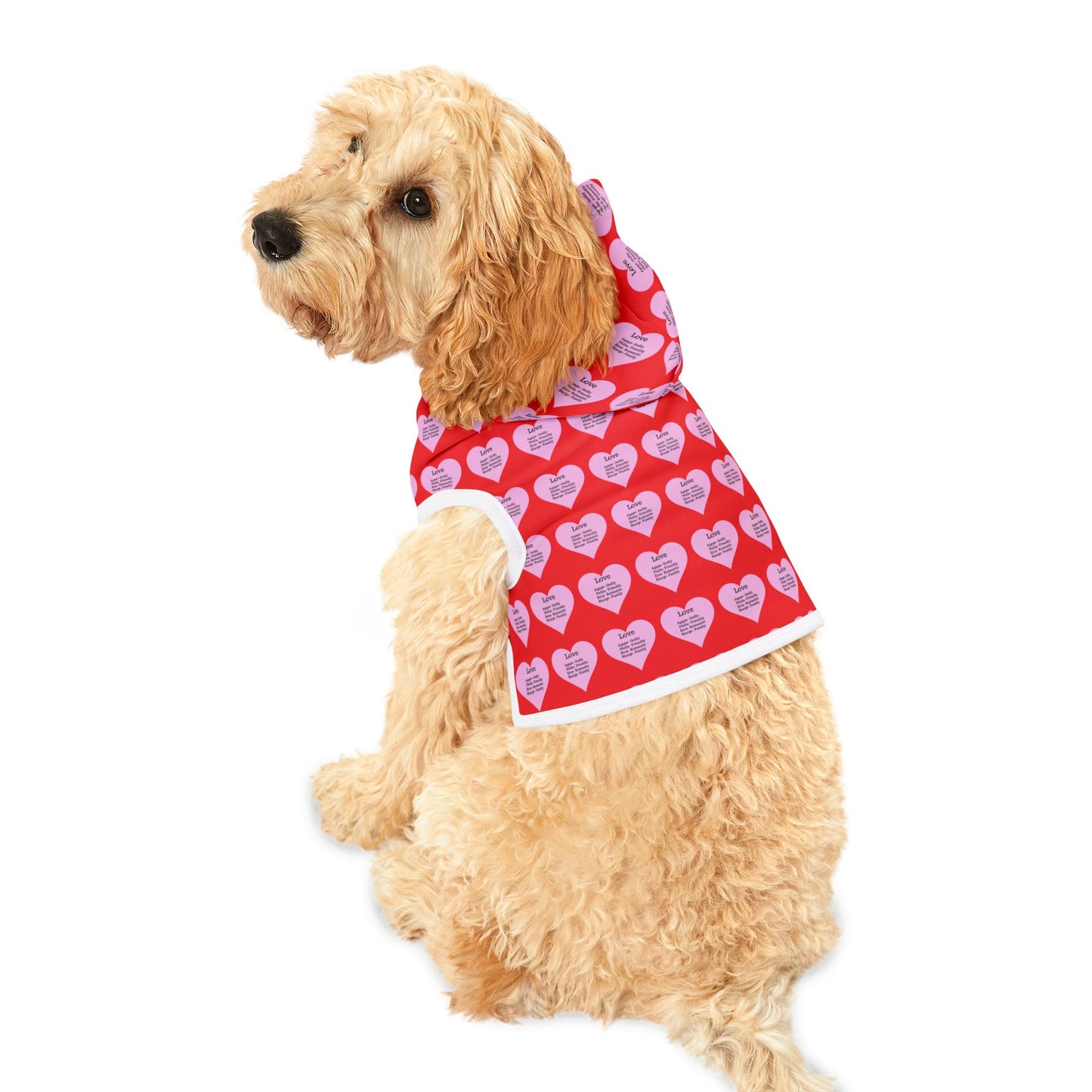 Charming Heart Pet Hoodie Pattern (Red)