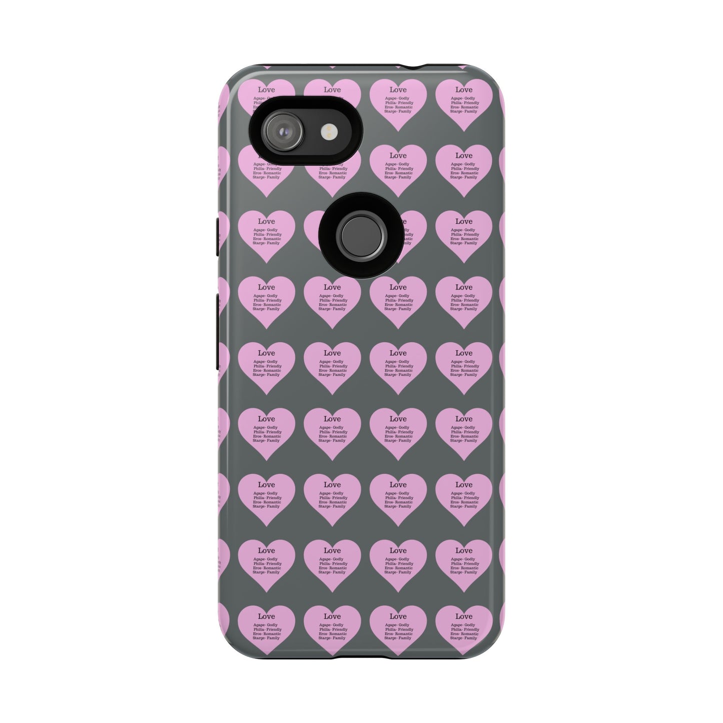 Hearts-A-Flutter Phone Case (iPhone, Google Pixel)(Dark grey)