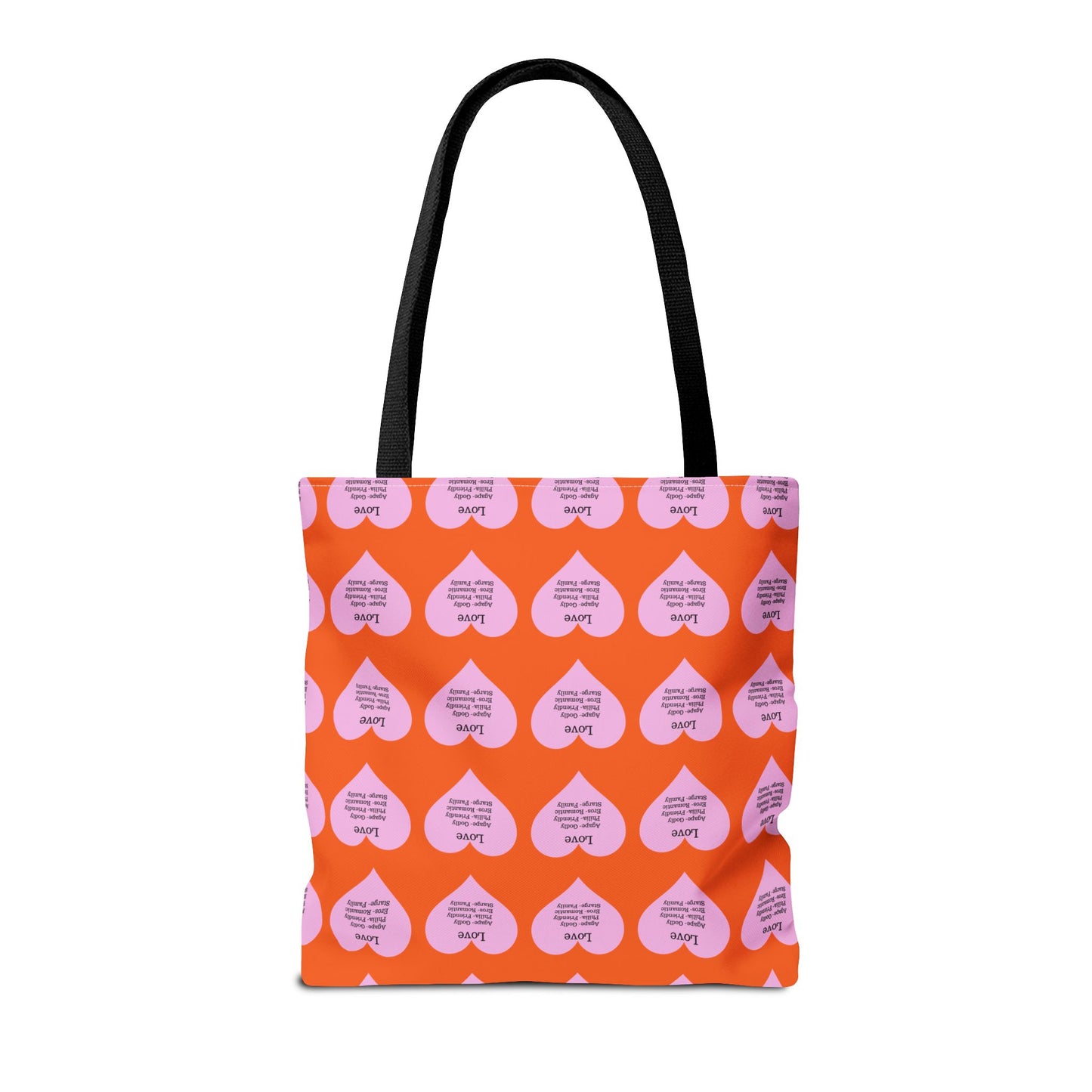 Pink Hearts Tote Bag (Orange)