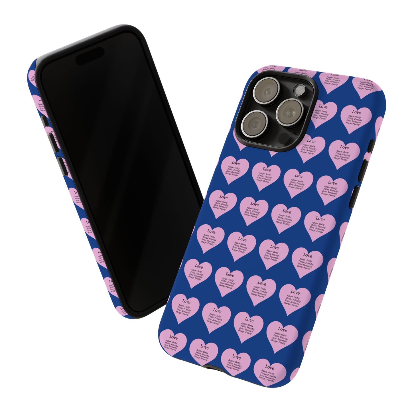 Hearts-A-Flutter Phone Case (iPhone, Google Pixel)(Dark blue)