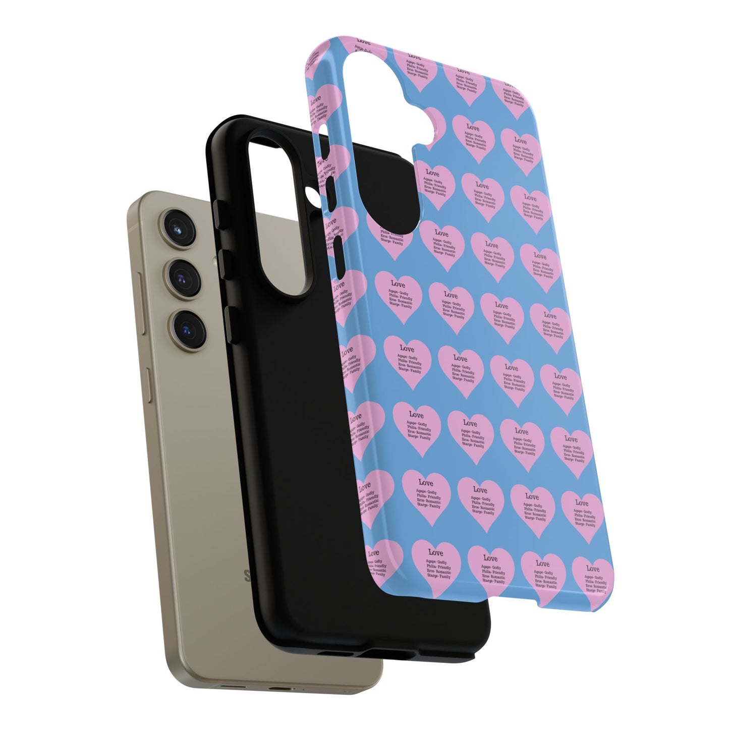 Hearts-A-Flutter Phone Case (Samsung)(Light blue)