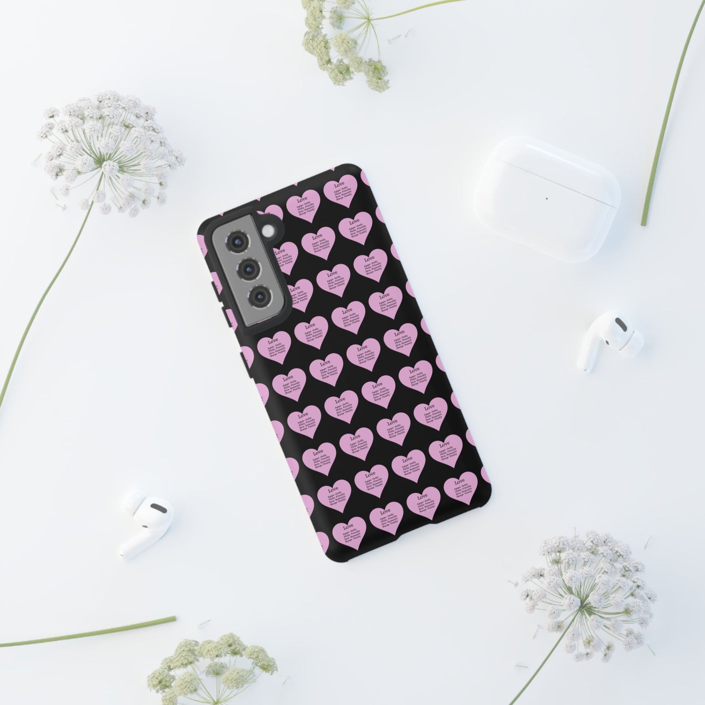 Hearts-A-Flutter Phone Case (Samsung)(Black)