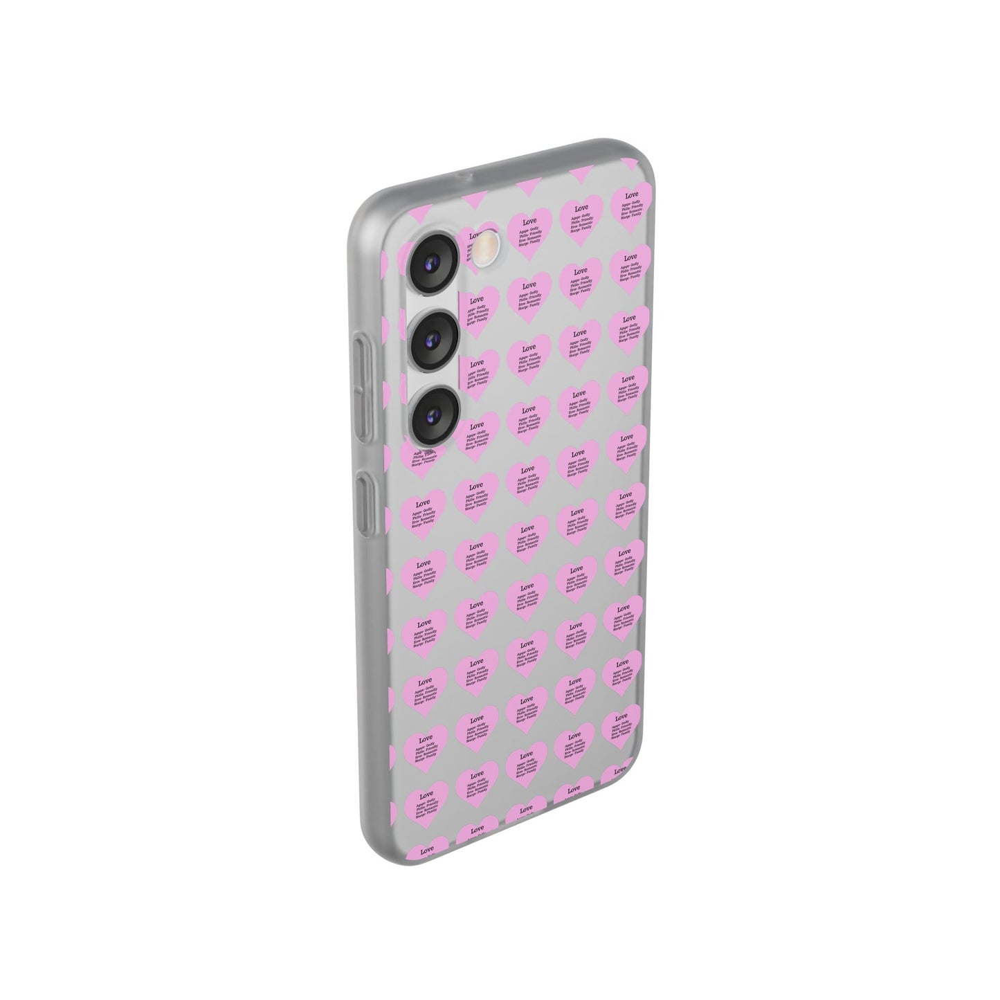Pink Hearts Transparent Phone Case