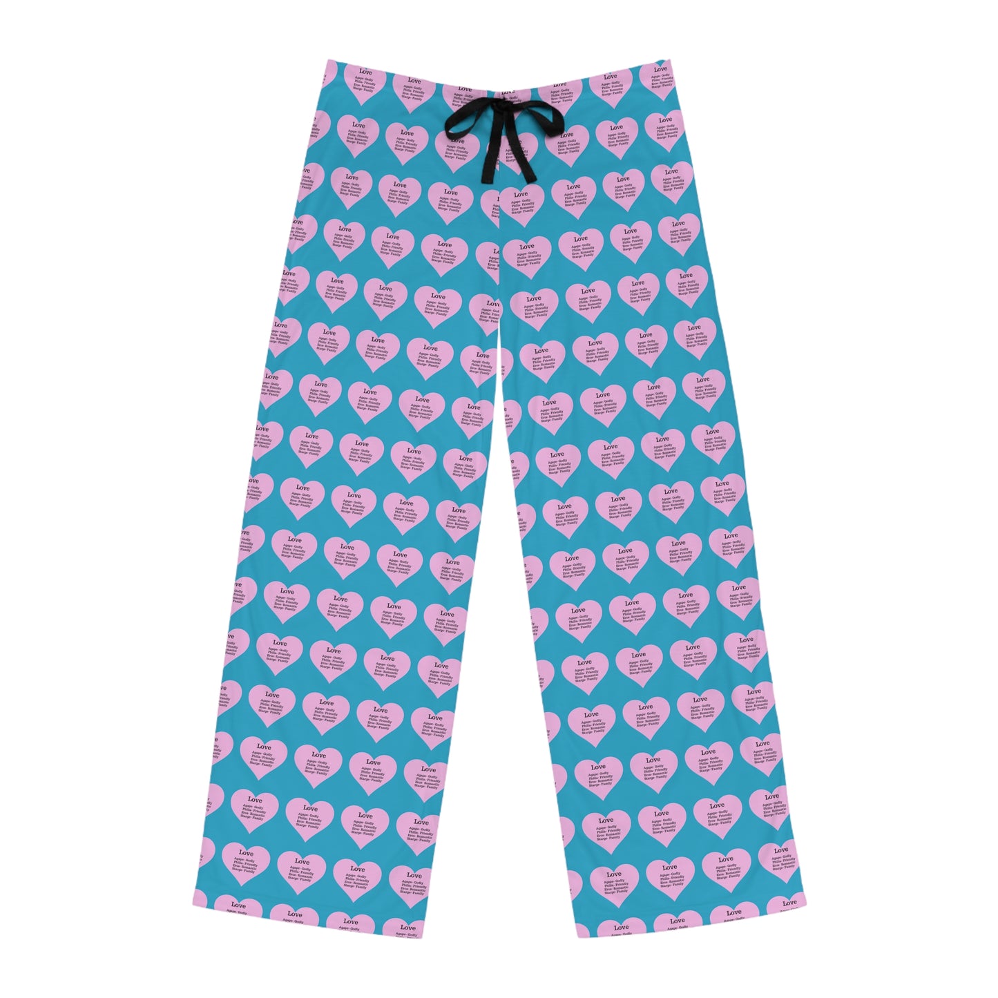 Men's All-Over Print Pajama Pants (Turquoise)