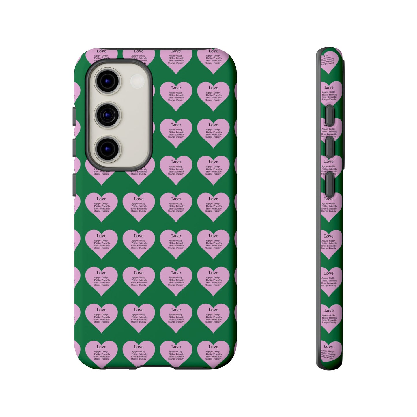 Hearts-A-Flutter Phone Case (Samsung)(Dark green)