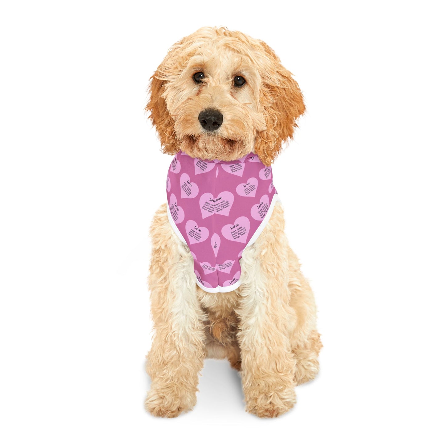 Charming Heart Pet Hoodie Pattern (Light pink)