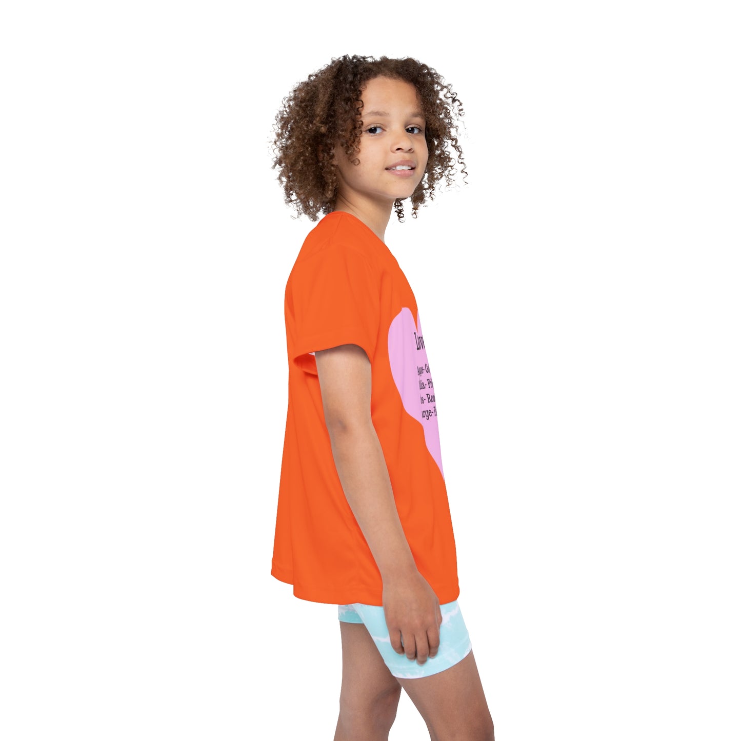 Types of Love Heart Kids Performance Jersey (Orange)