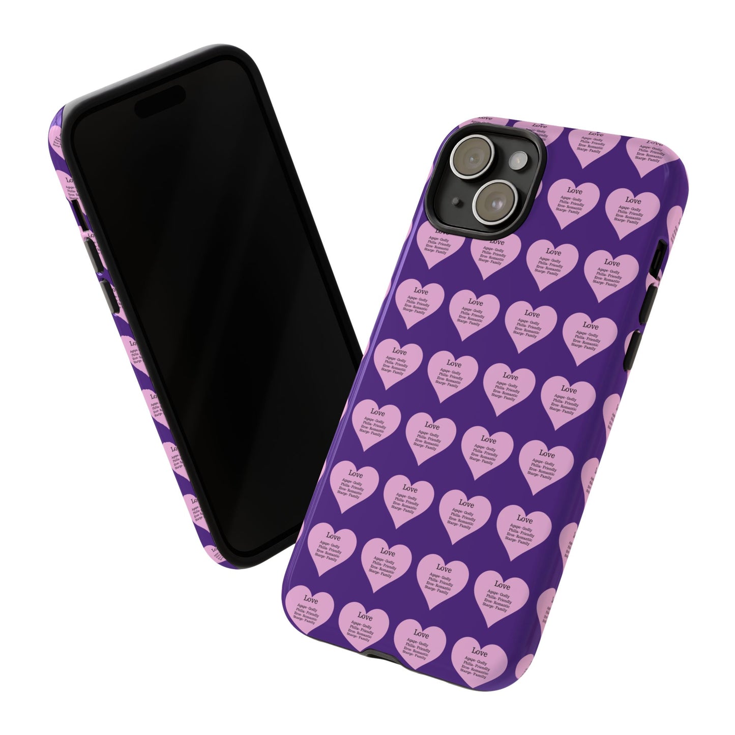 Hearts-A-Flutter Phone Case (iPhone, Google Pixel)(Purple)