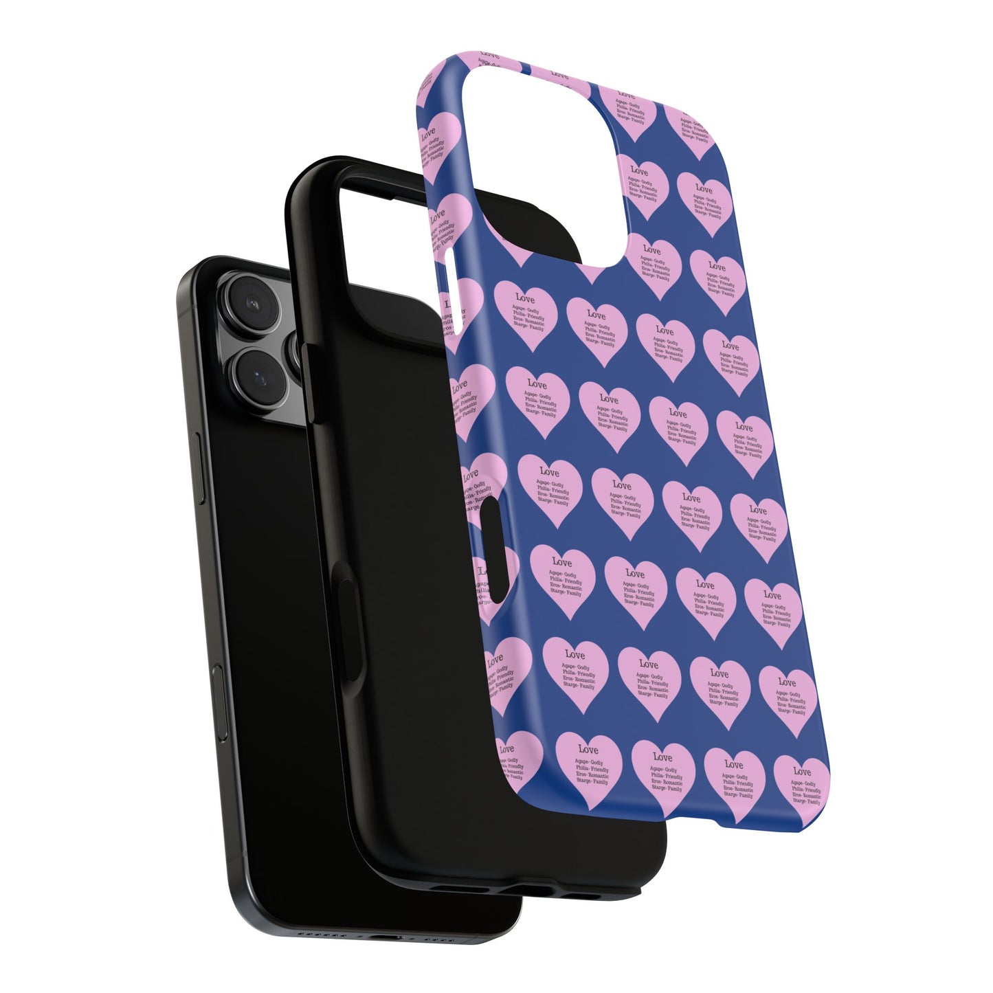Hearts-A-Flutter Phone Case (iPhone, Google Pixel)(Dark blue)