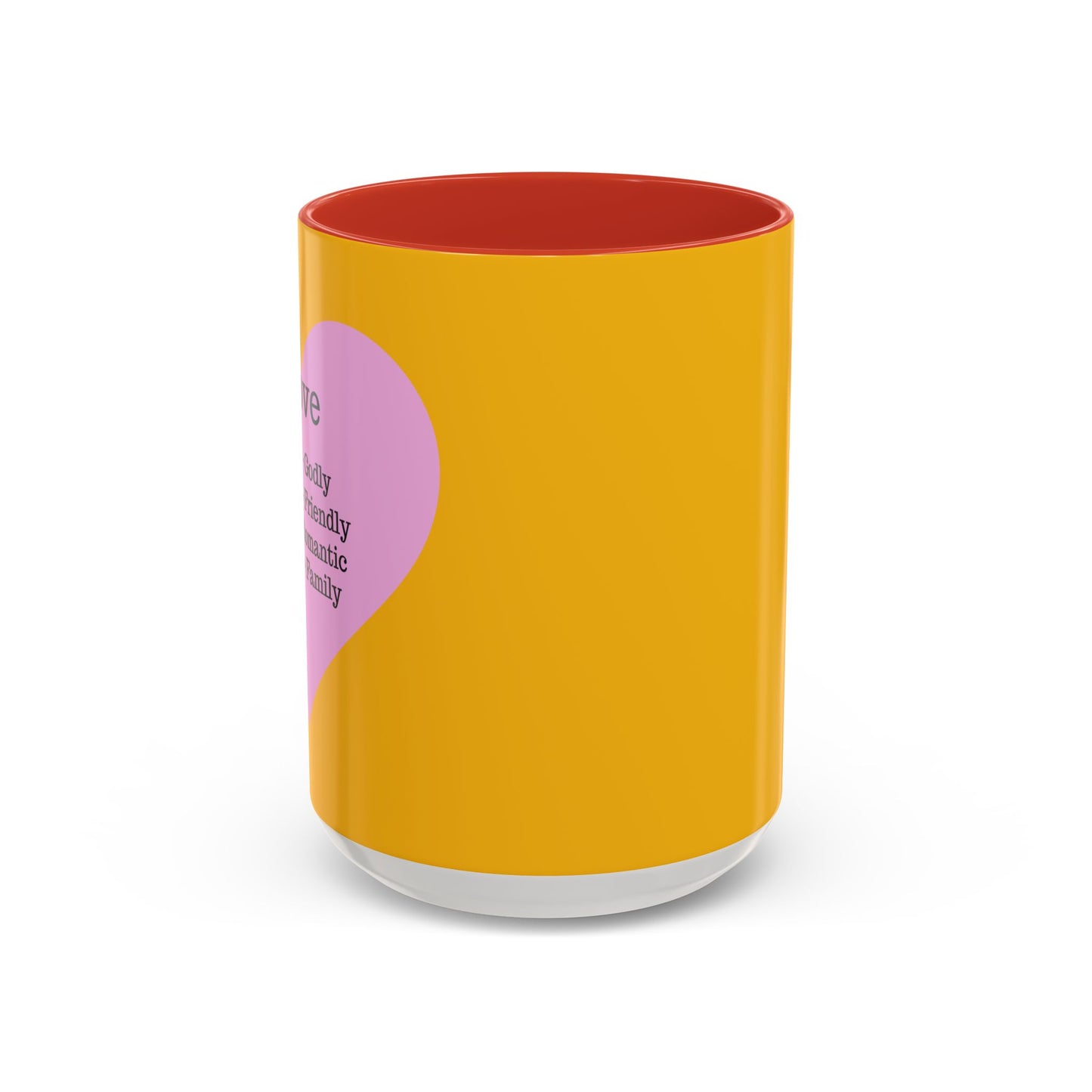 Charming Heart Accent Coffee Mug (Yellow)