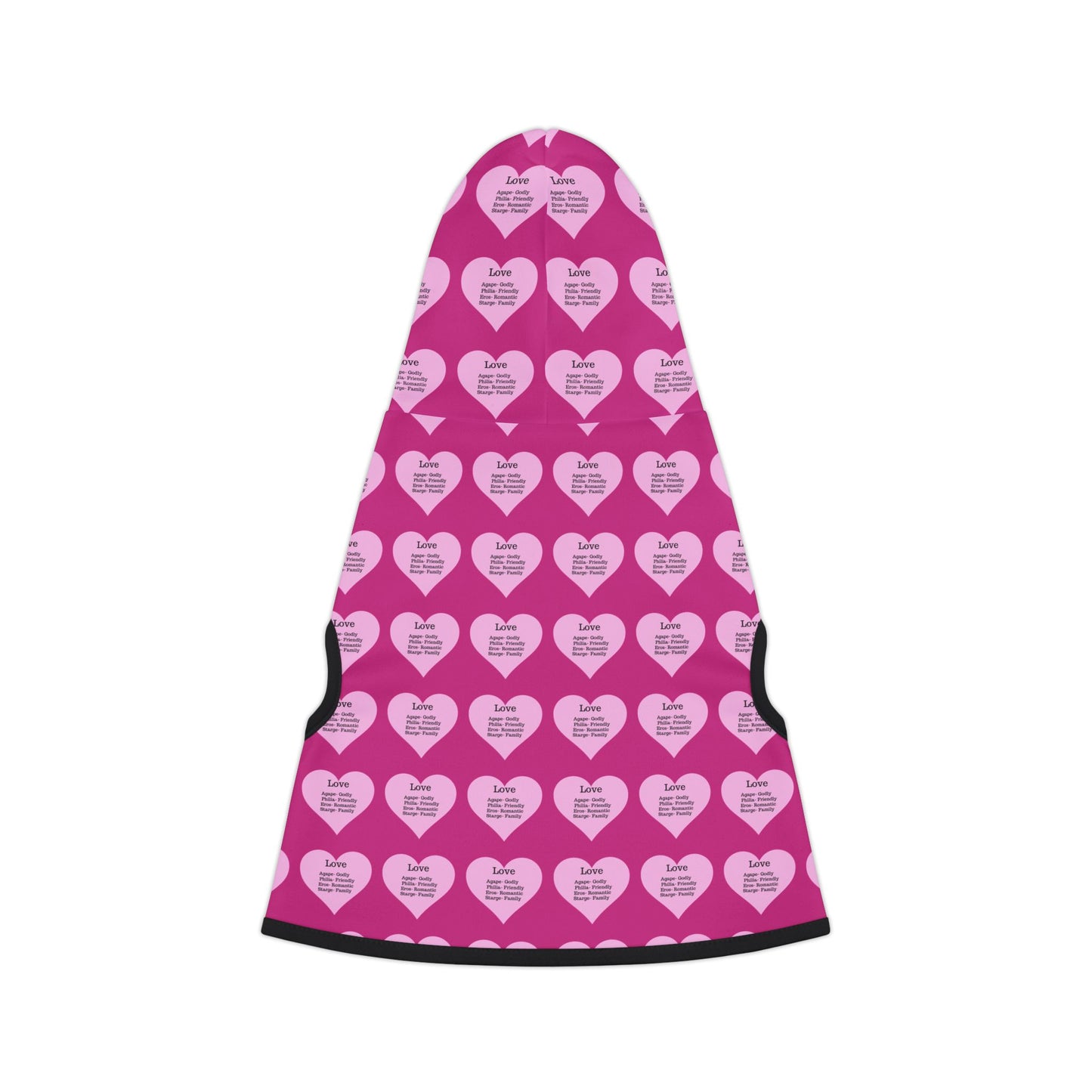 Charming Heart Pet Hoodie Pattern (Pink)
