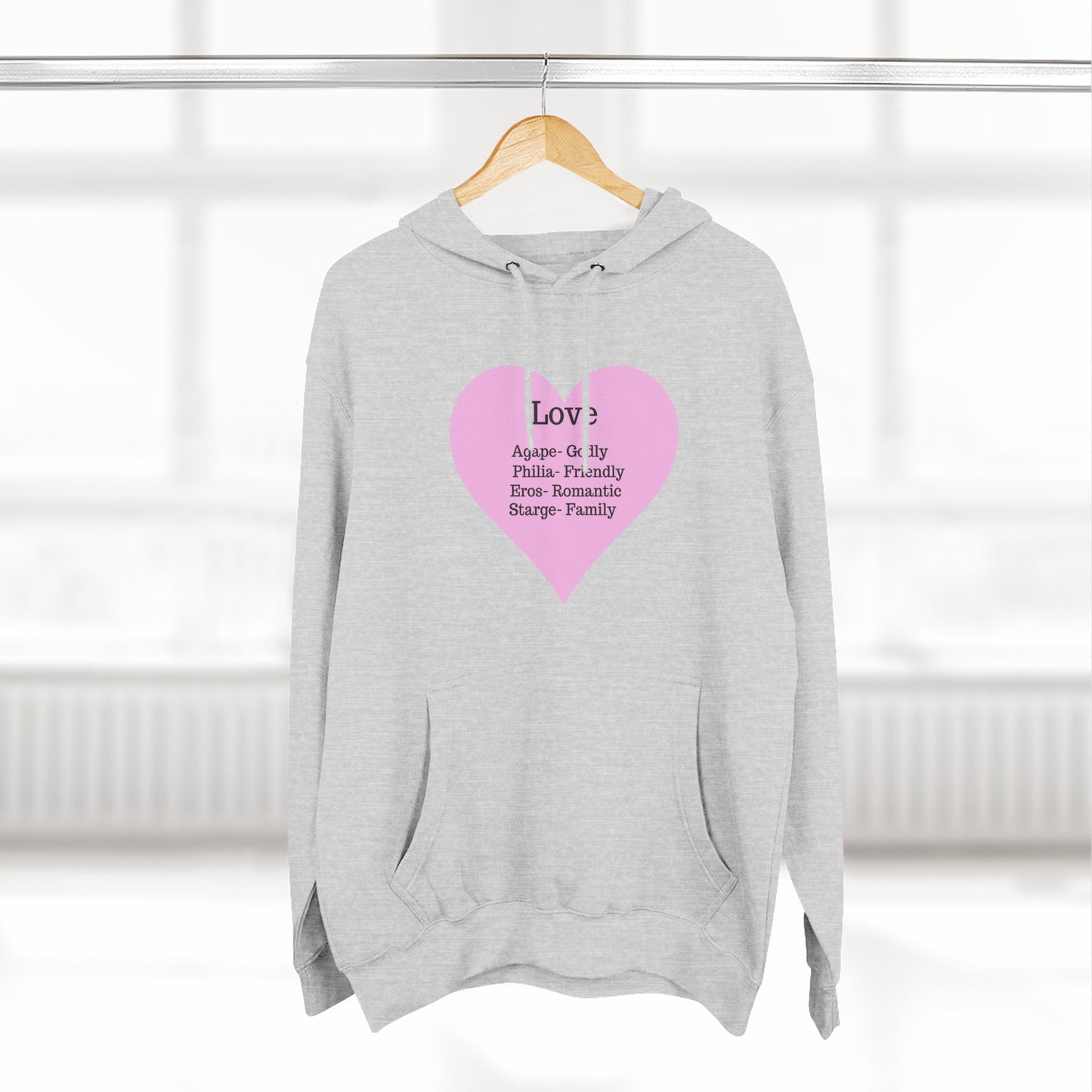 Cozy Heartfelt Love Fleece Hoodie | Soft Three-Panel Everyday Comfort