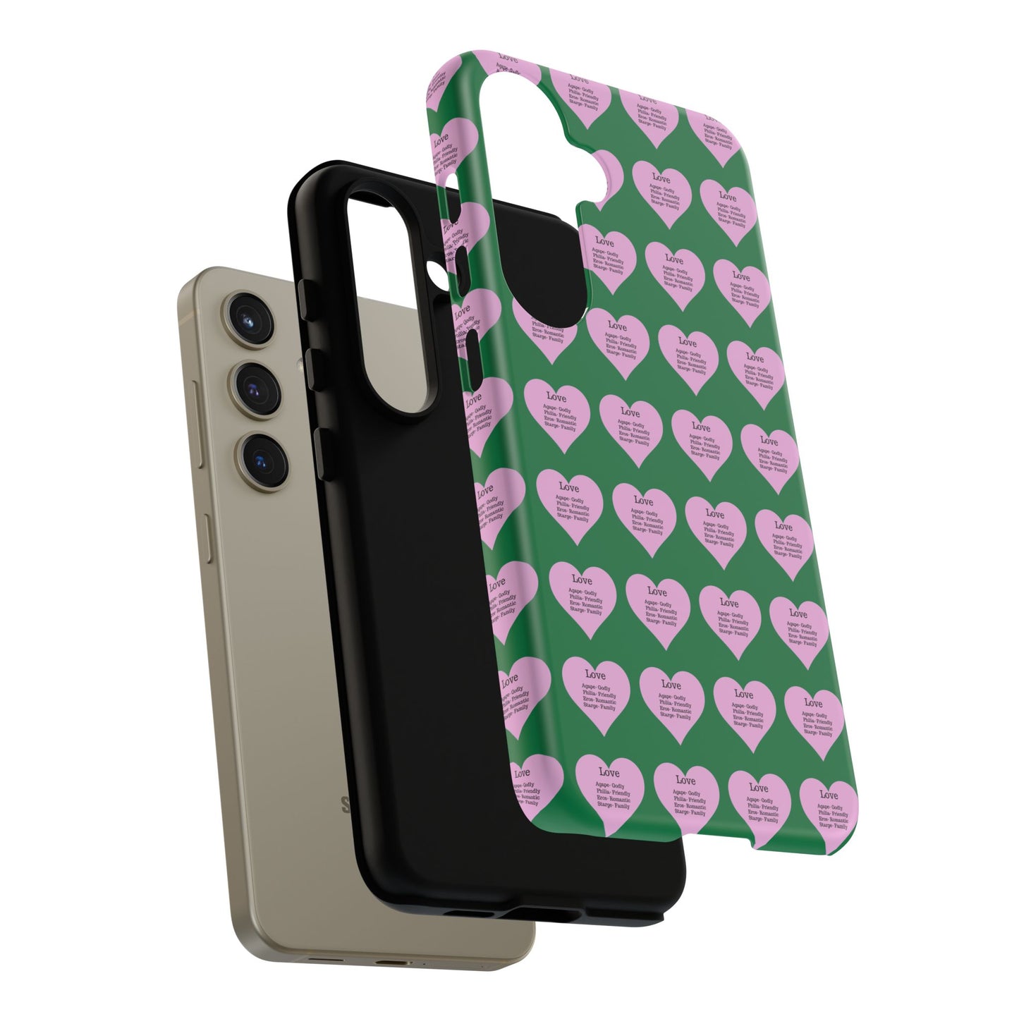 Hearts-A-Flutter Phone Case (Samsung)(Dark green)