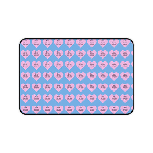 Love Hearts Desk Mat (Light blue)