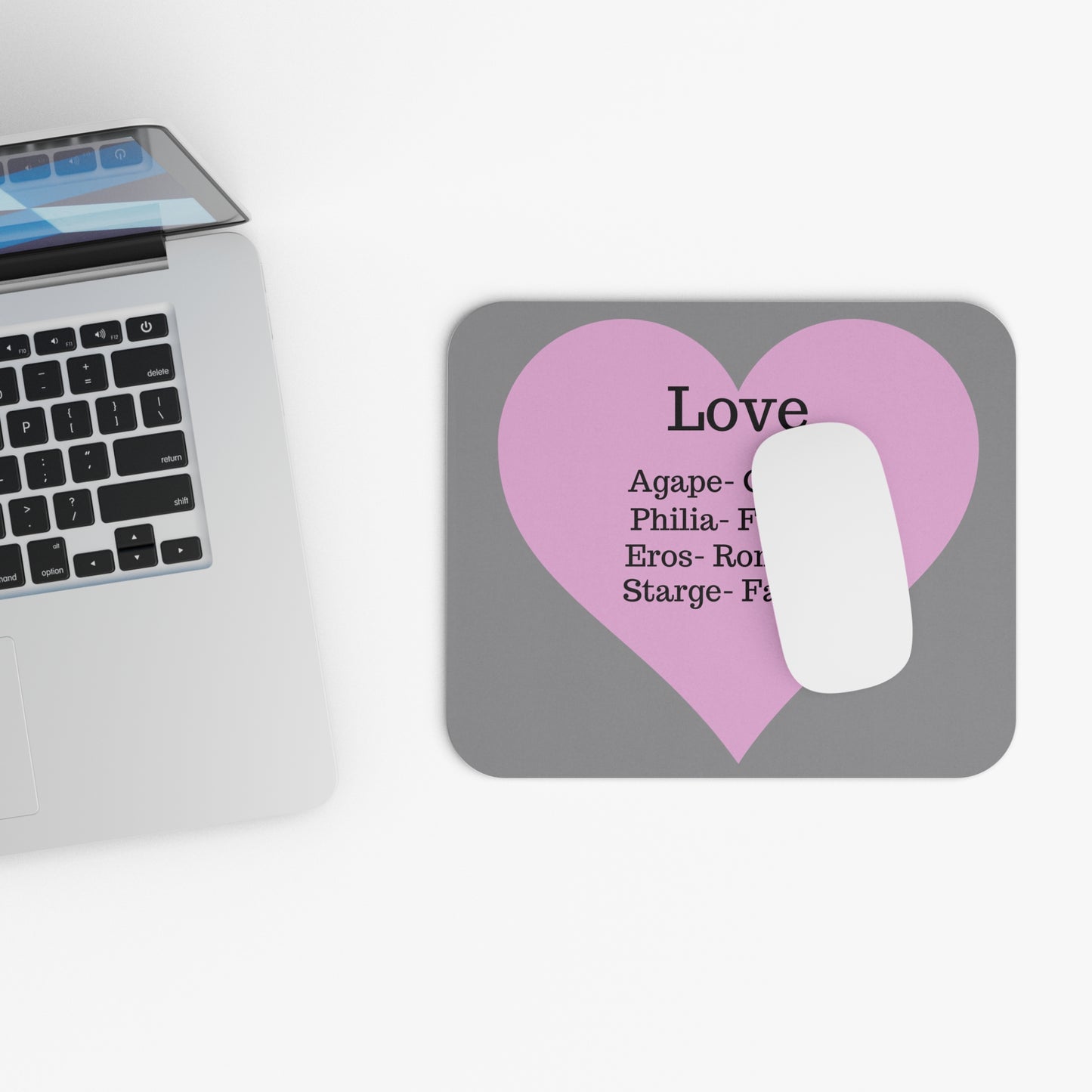 The Four Loves Mouse Pad (Grey)