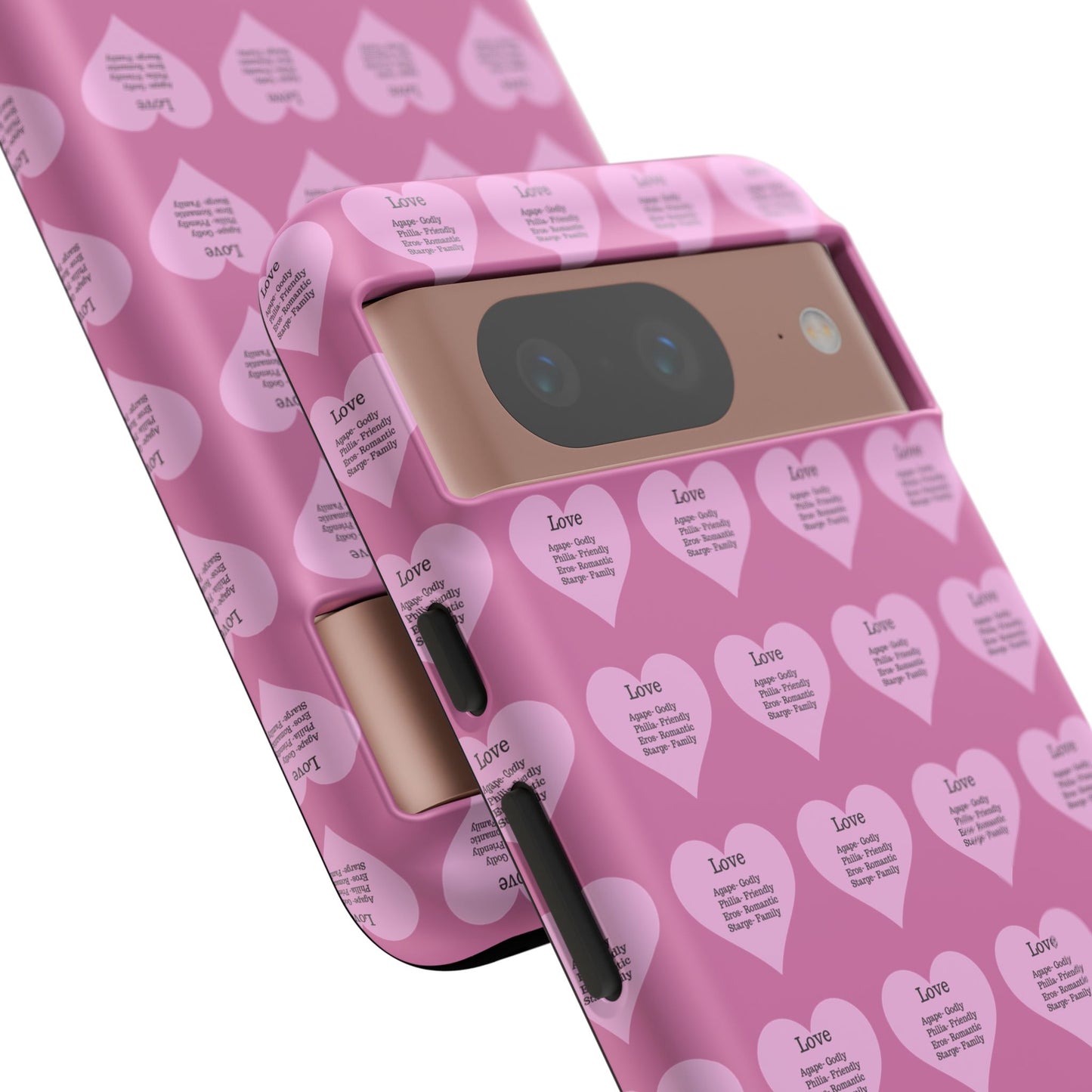 Hearts-A-Flutter Phone Case (iPhone, Google Pixel)(Light pink)