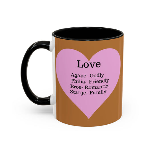 Charming Heart Accent Coffee Mug (Light brown)