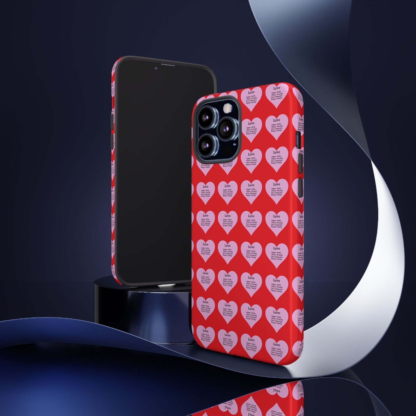 Hearts-A-Flutter Phone Case (iPhone, Google Pixel)(Red)