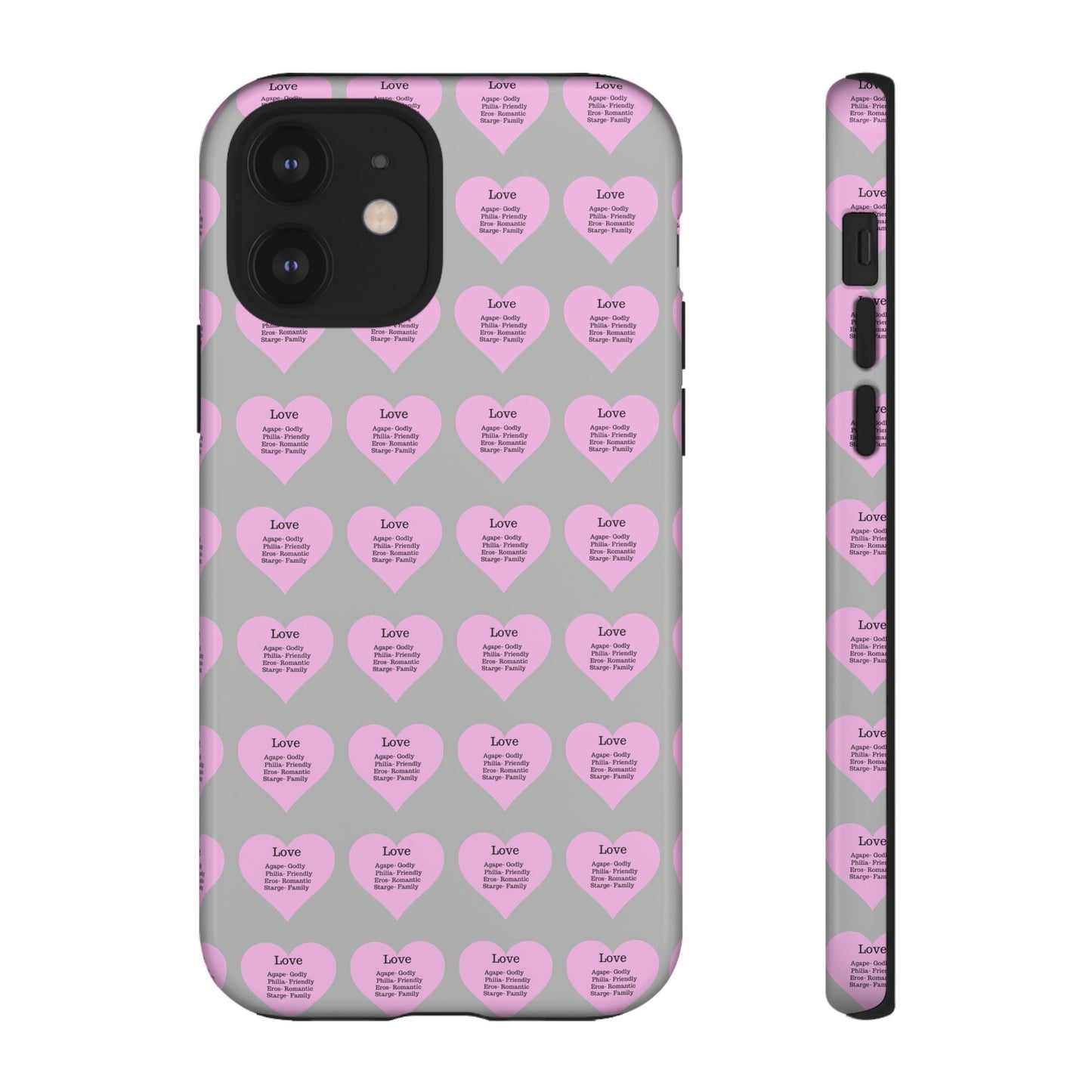Hearts-A-Flutter Phone Case (iPhone, Google Pixel)(Light grey)