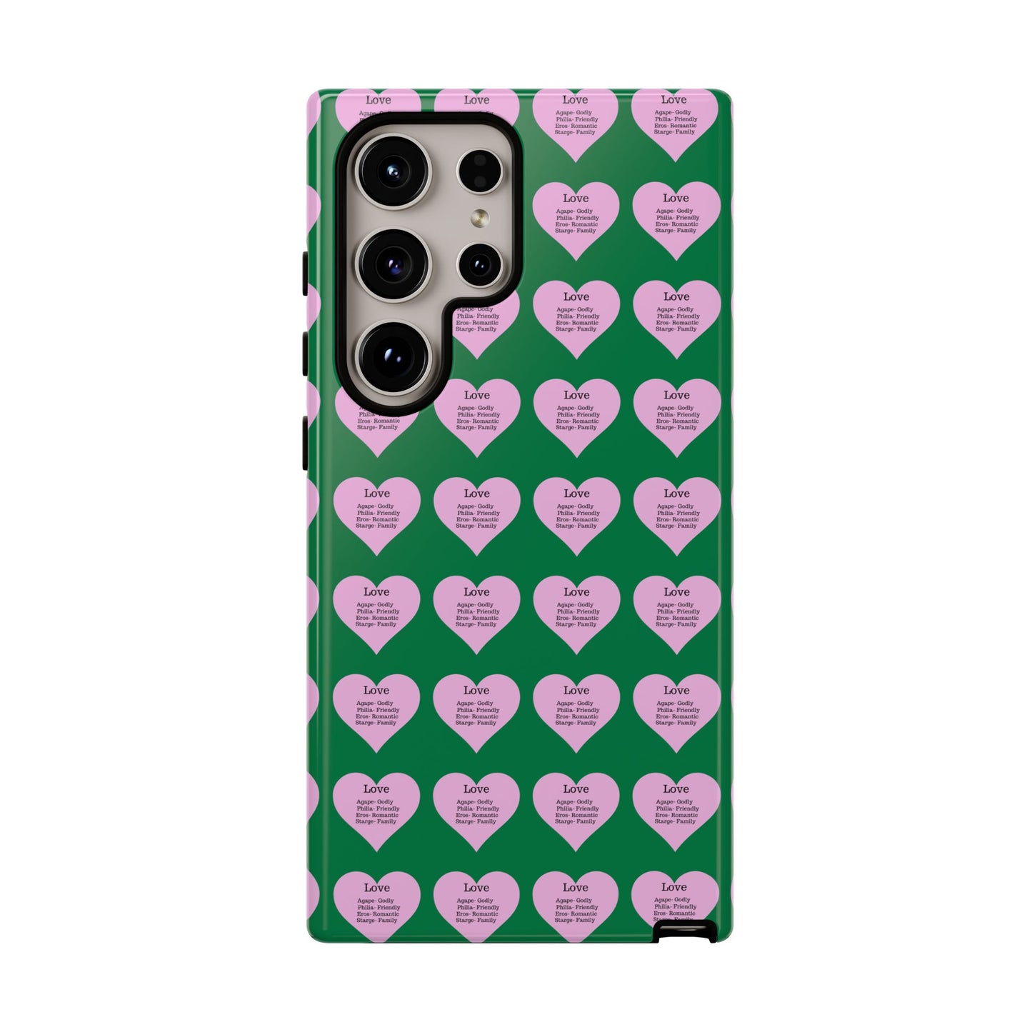 Hearts-A-Flutter Phone Case (Samsung)(Dark green)