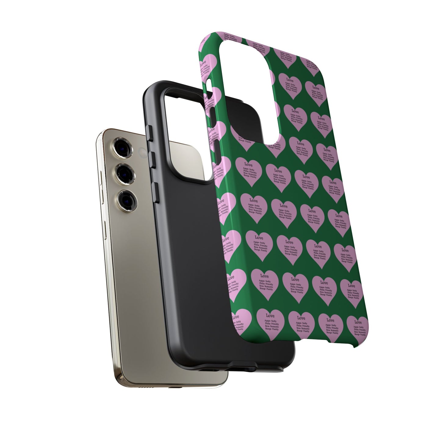 Hearts-A-Flutter Phone Case (Samsung)(Dark green)