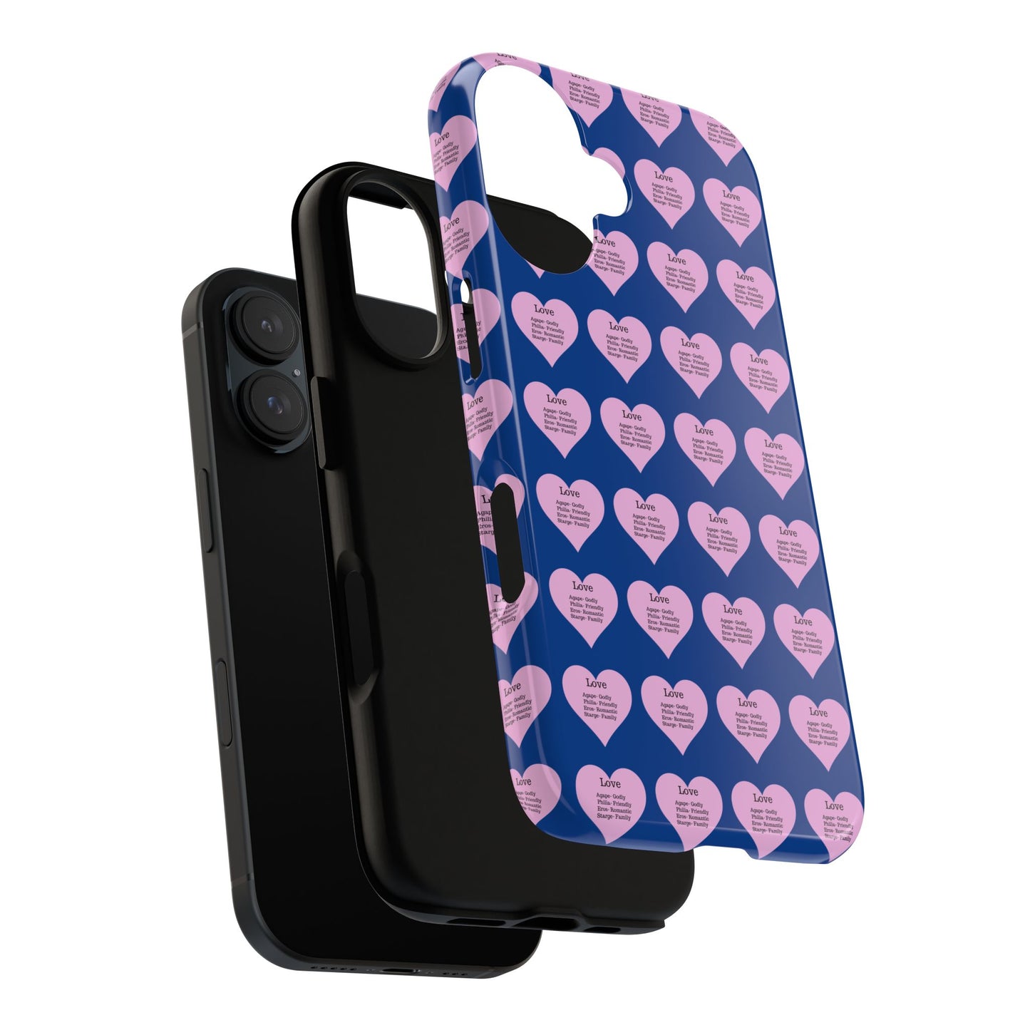 Hearts-A-Flutter Phone Case (iPhone, Google Pixel)(Dark blue)