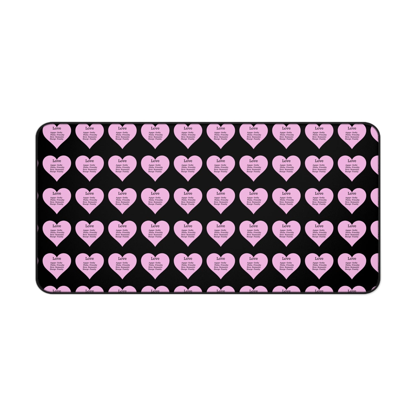 Love Hearts Desk Mat (Black)