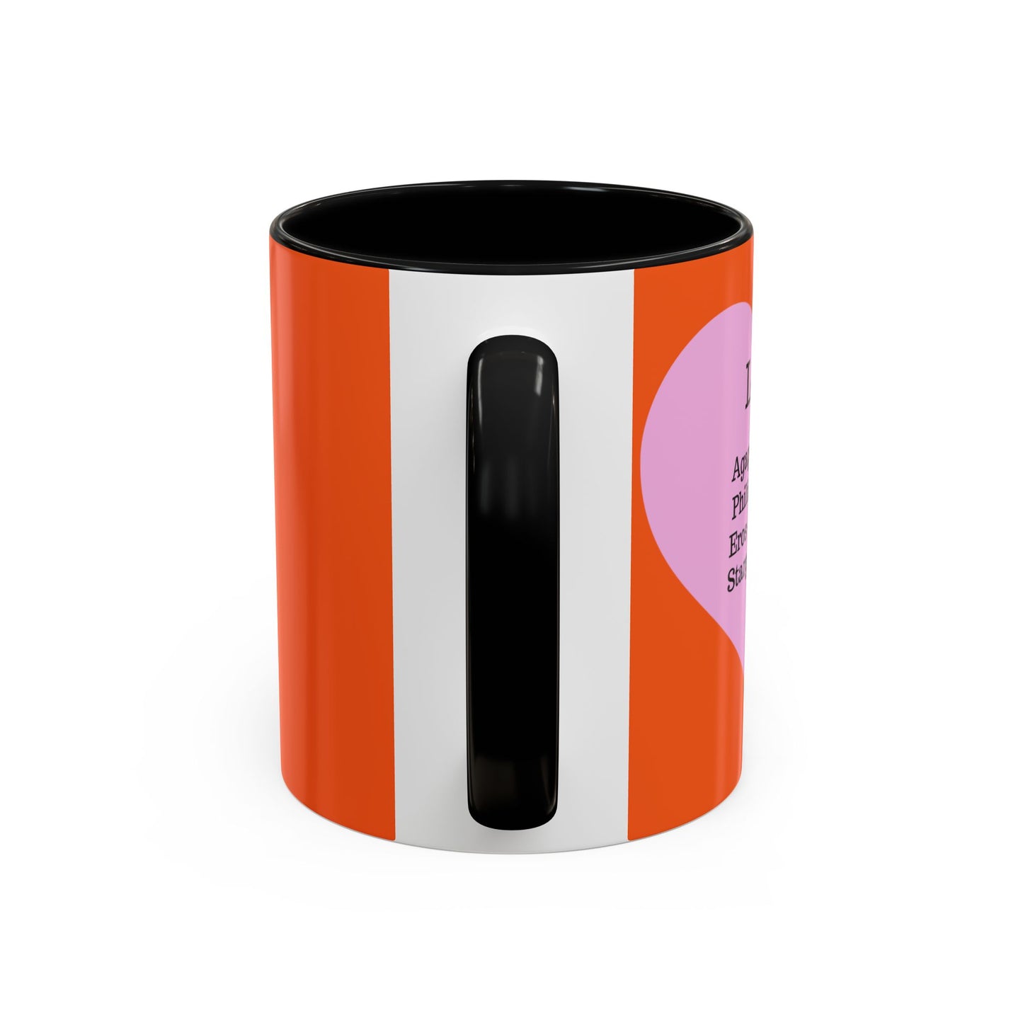 Charming Heart Accent Coffee Mug (Orange)