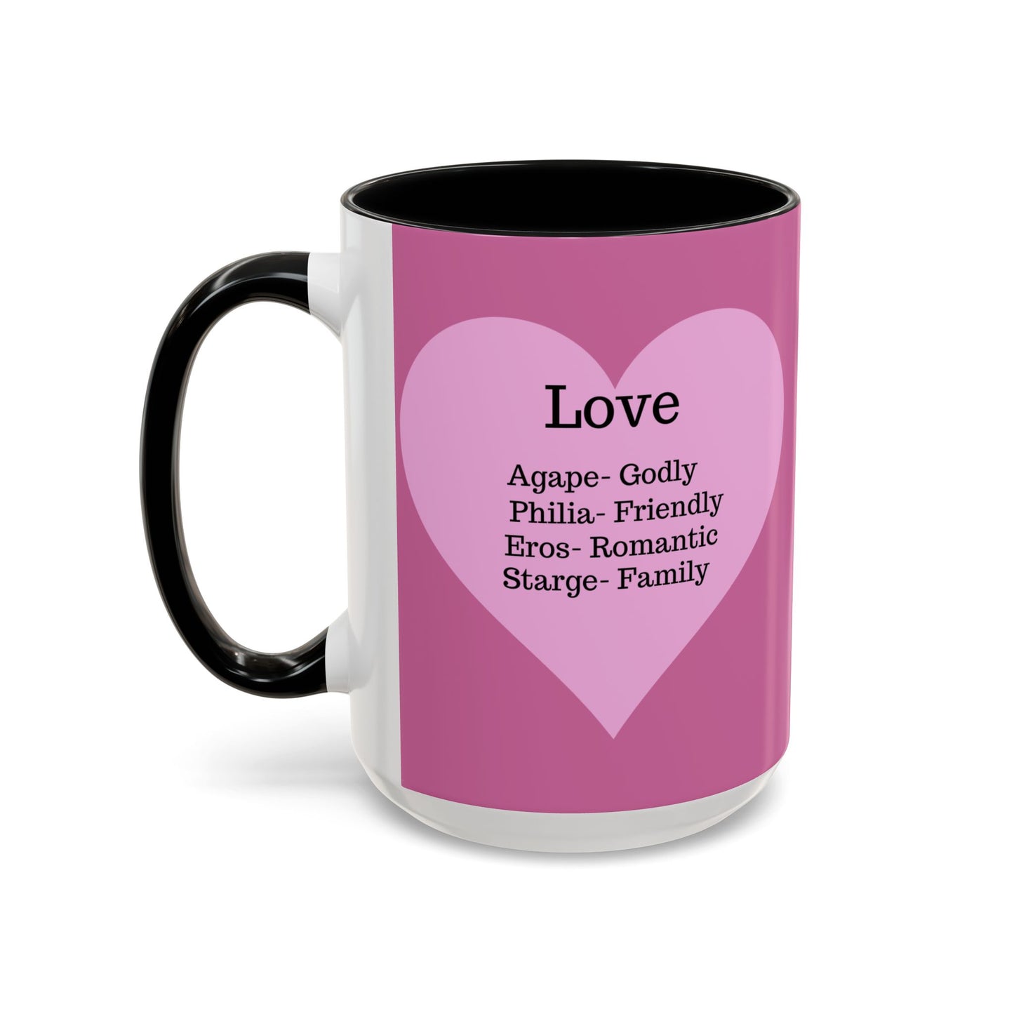 Charming Heart Accent Coffee Mug (Light pink)