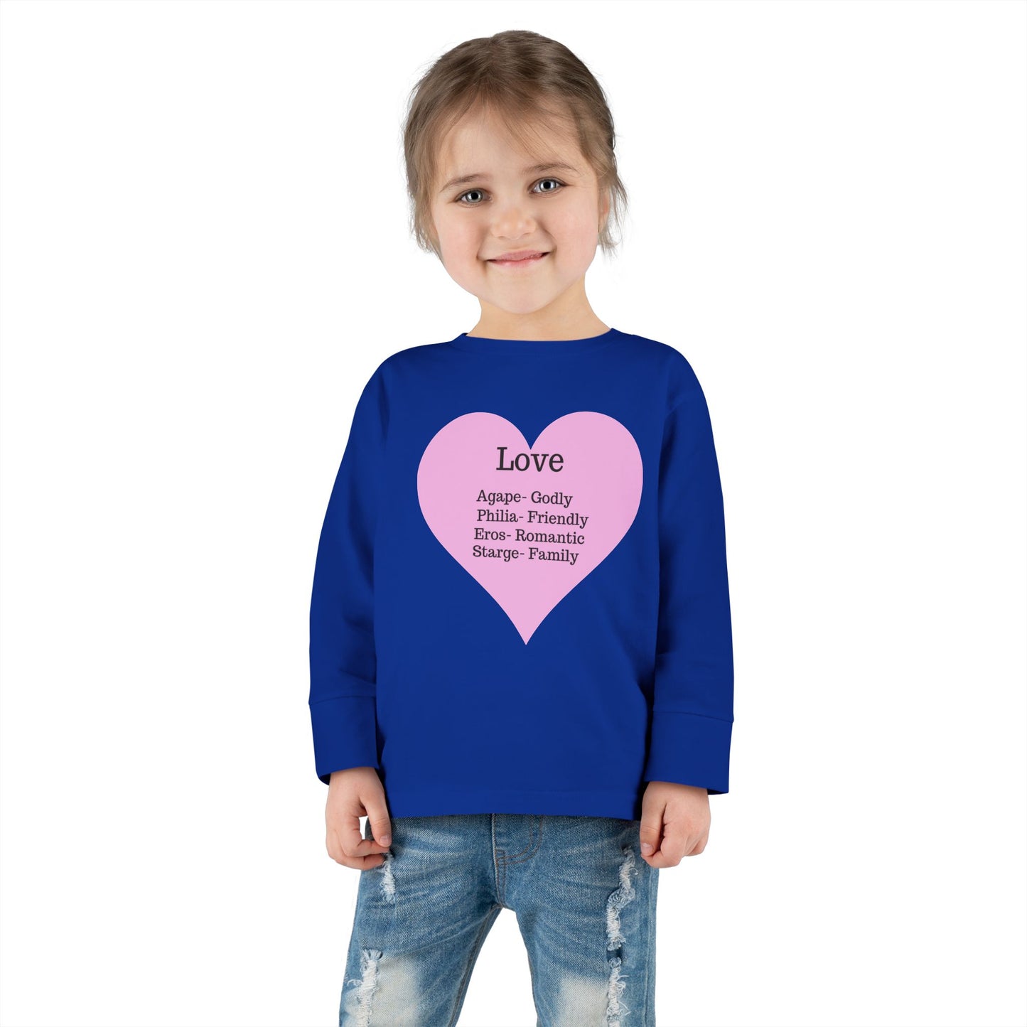 Types of Love Heart Toddler Long Sleeve Tee