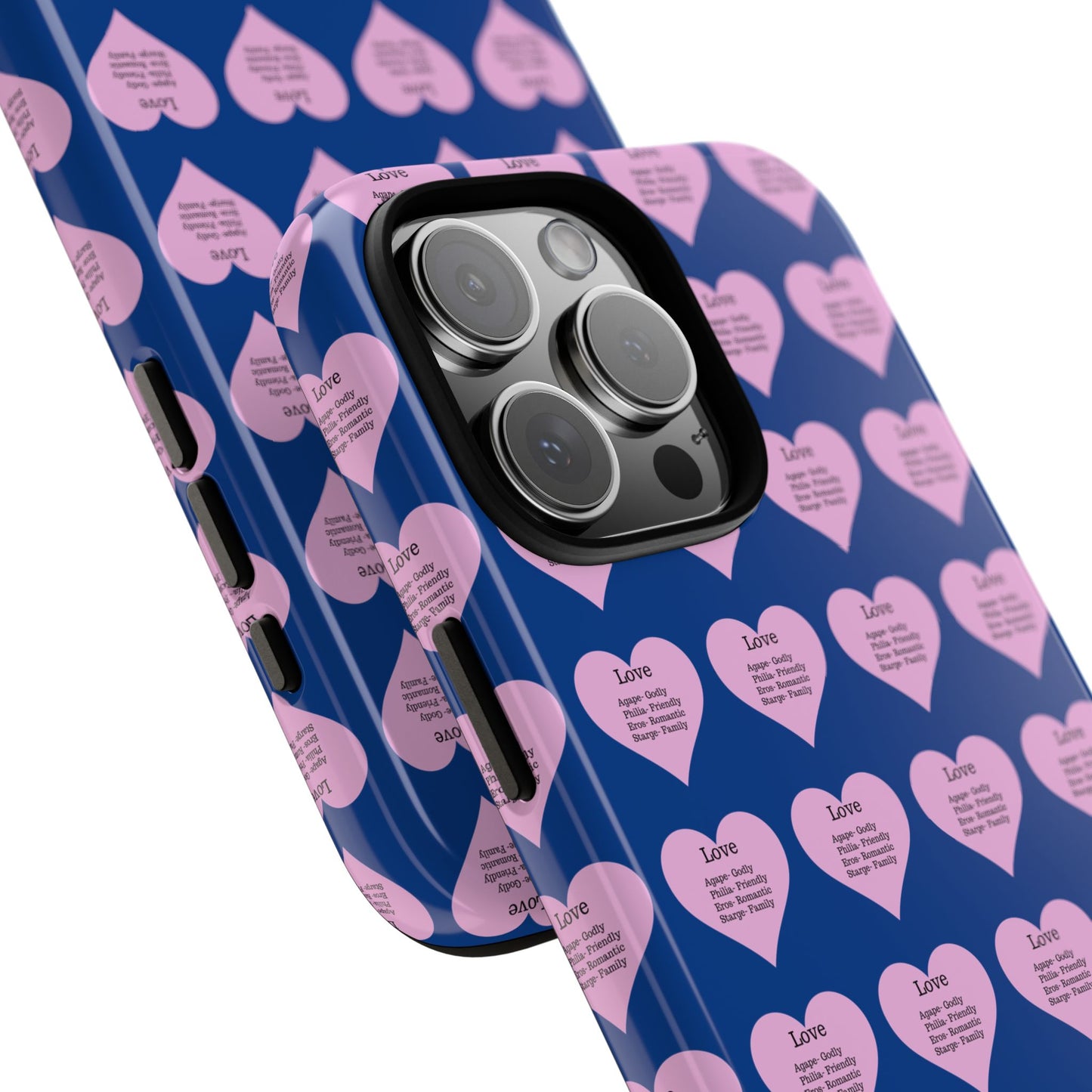 Hearts-A-Flutter Phone Case (iPhone, Google Pixel)(Dark blue)