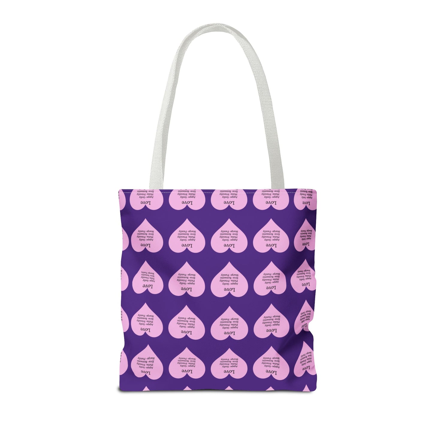 Pink Hearts Tote Bag (Purple)