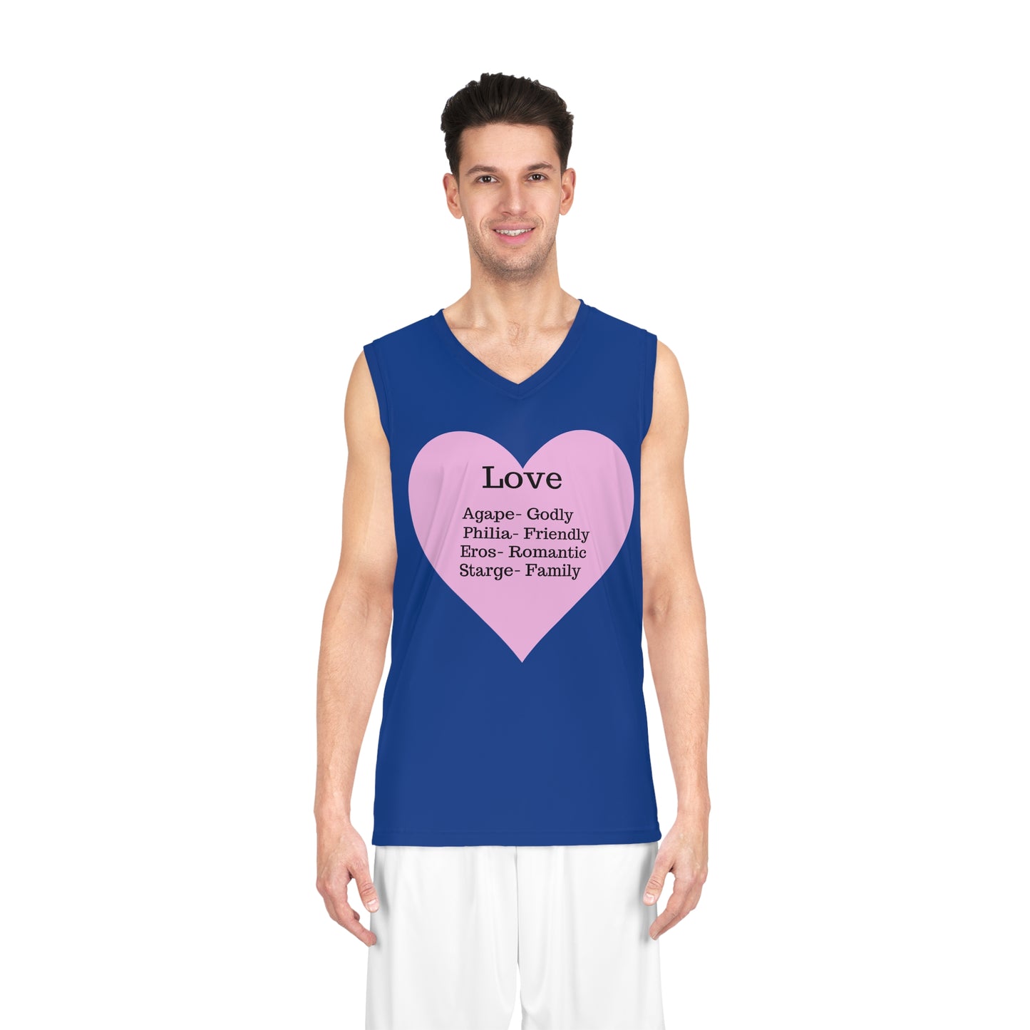 Love Heart Basketball Jersey (Dark Blue)