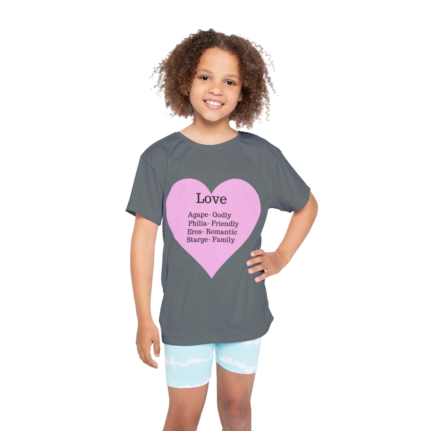 Types of Love Heart Kids Performance Jersey (Dark Grey)