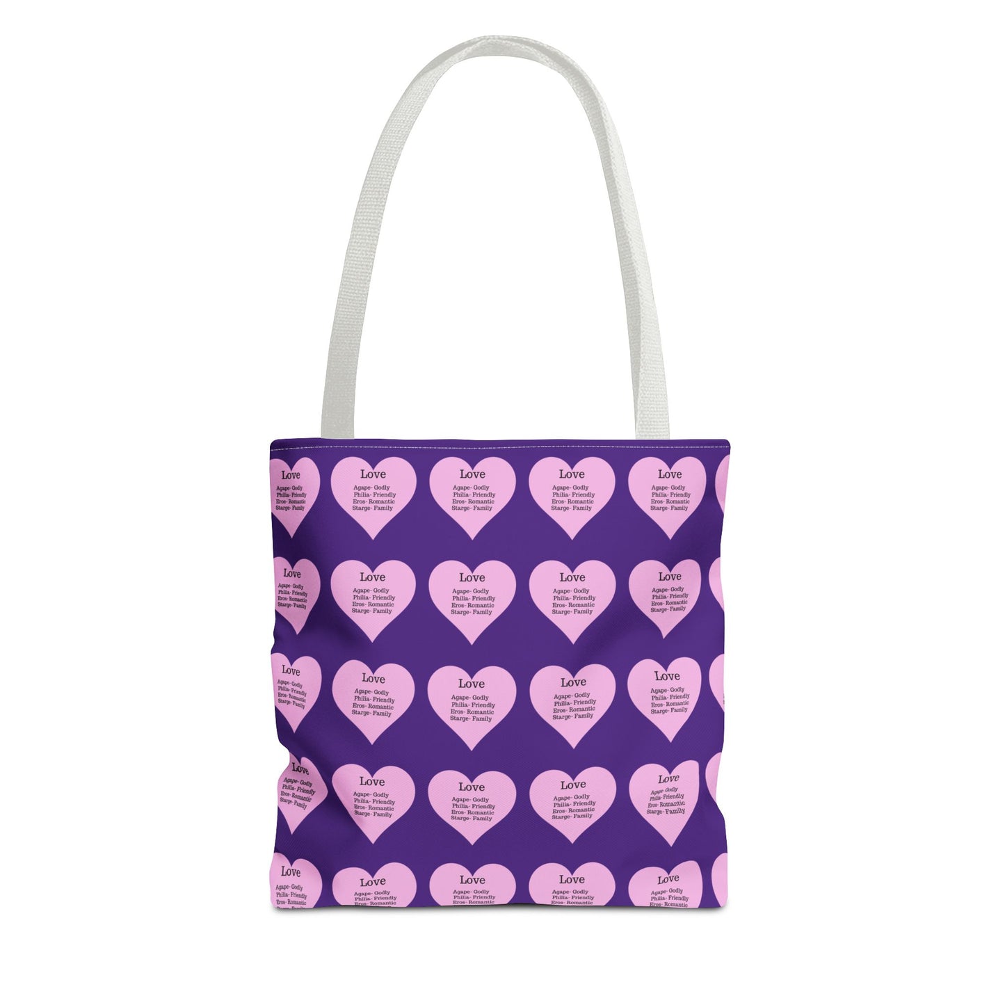 Pink Hearts Tote Bag (Purple)