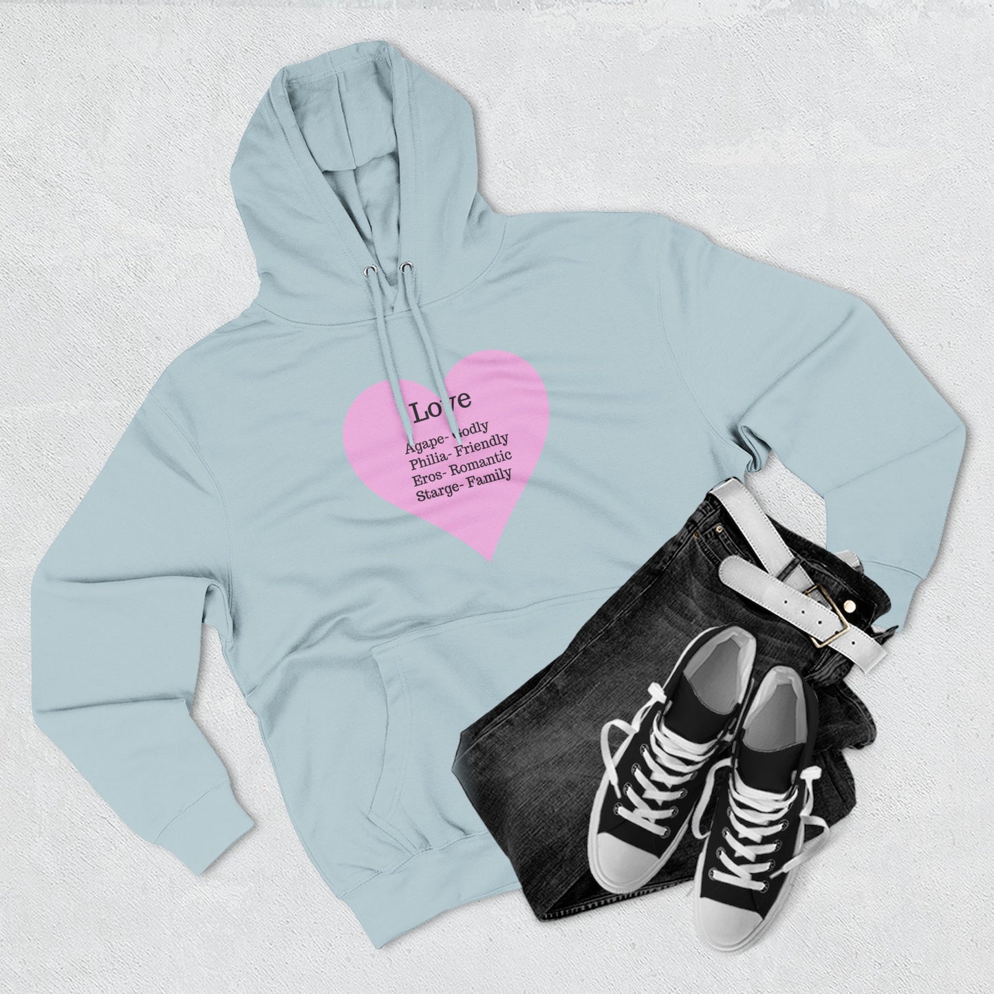 Cozy Heartfelt Love Fleece Hoodie | Soft Three-Panel Everyday Comfort