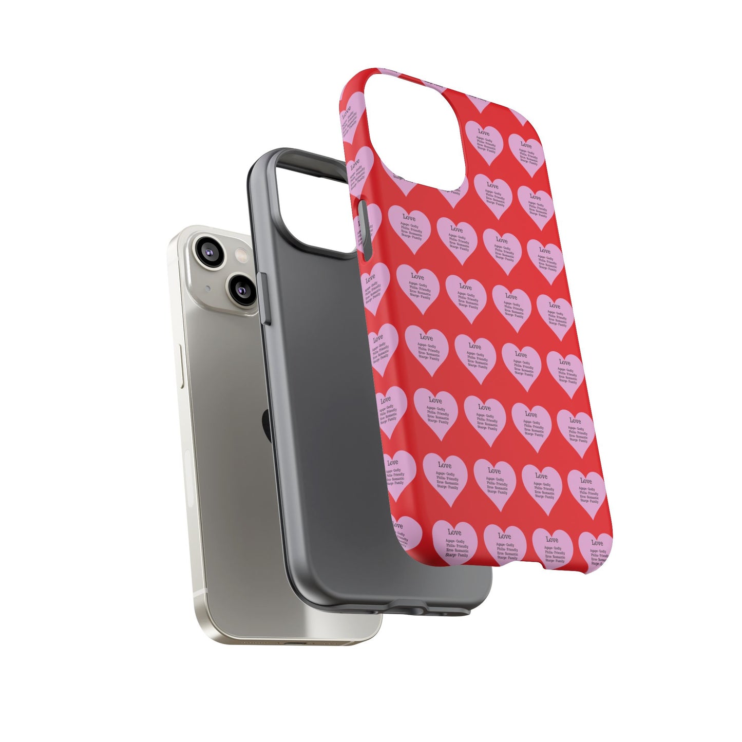 Hearts-A-Flutter Phone Case (iPhone, Google Pixel)(Red)