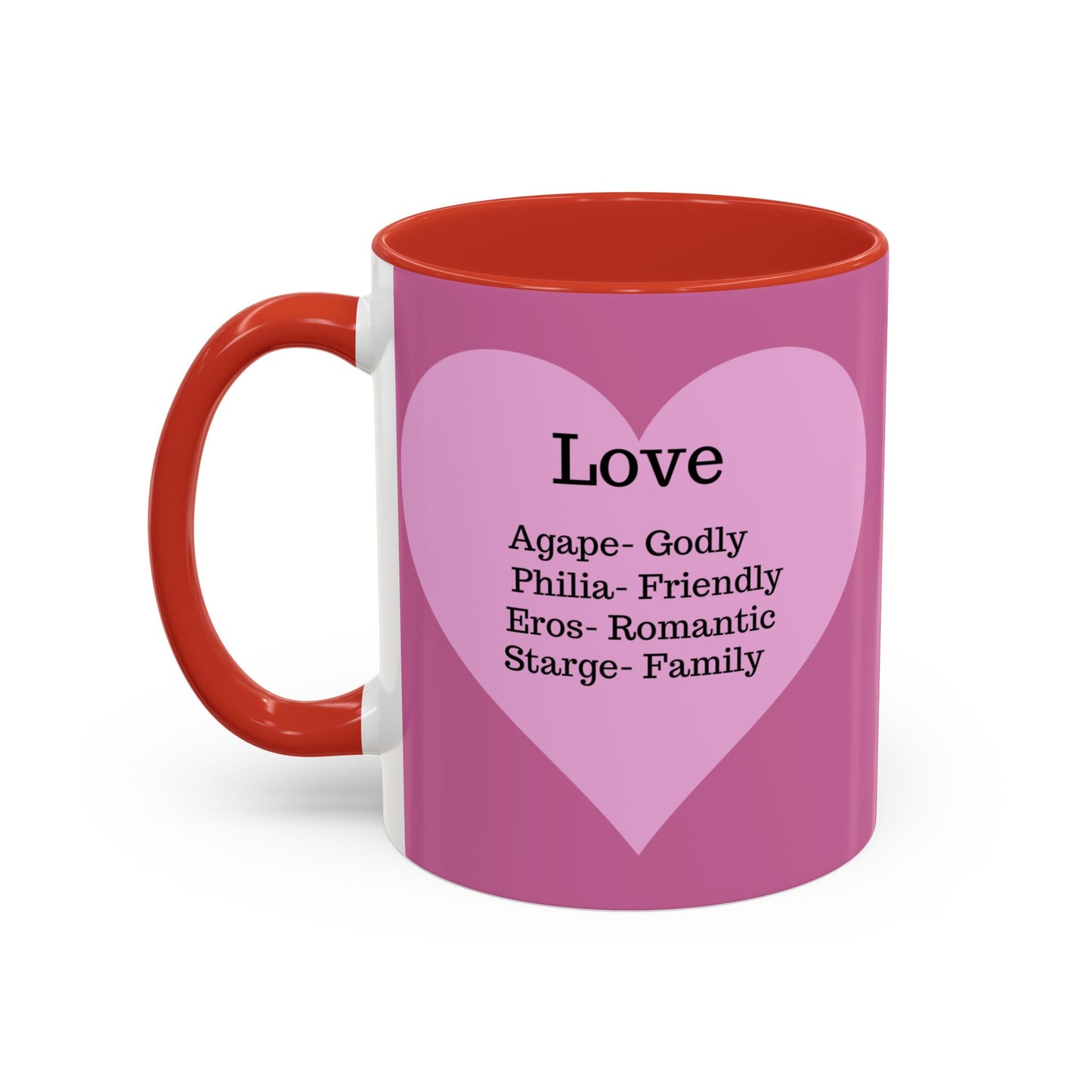Charming Heart Accent Coffee Mug (Light pink)