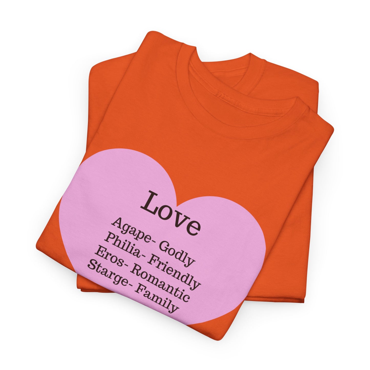 Unisex Love Heart Heavy Cotton T-Shirt - Comfortable Classic Fit Apparel