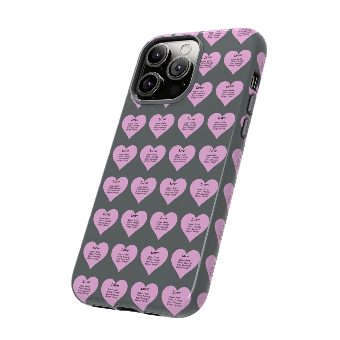 Hearts-A-Flutter Phone Case (iPhone, Google Pixel)(Dark grey)