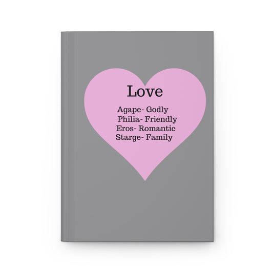 Charming Heart Hardcover Journal - Lined Pages (Grey)