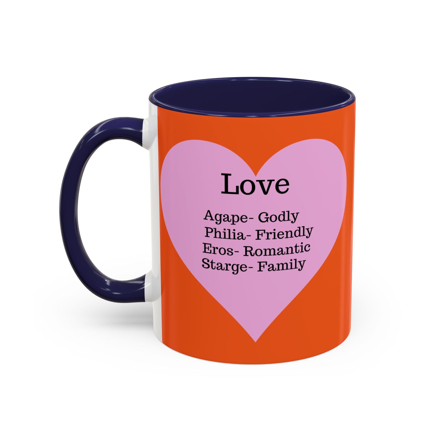 Charming Heart Accent Coffee Mug (Orange)