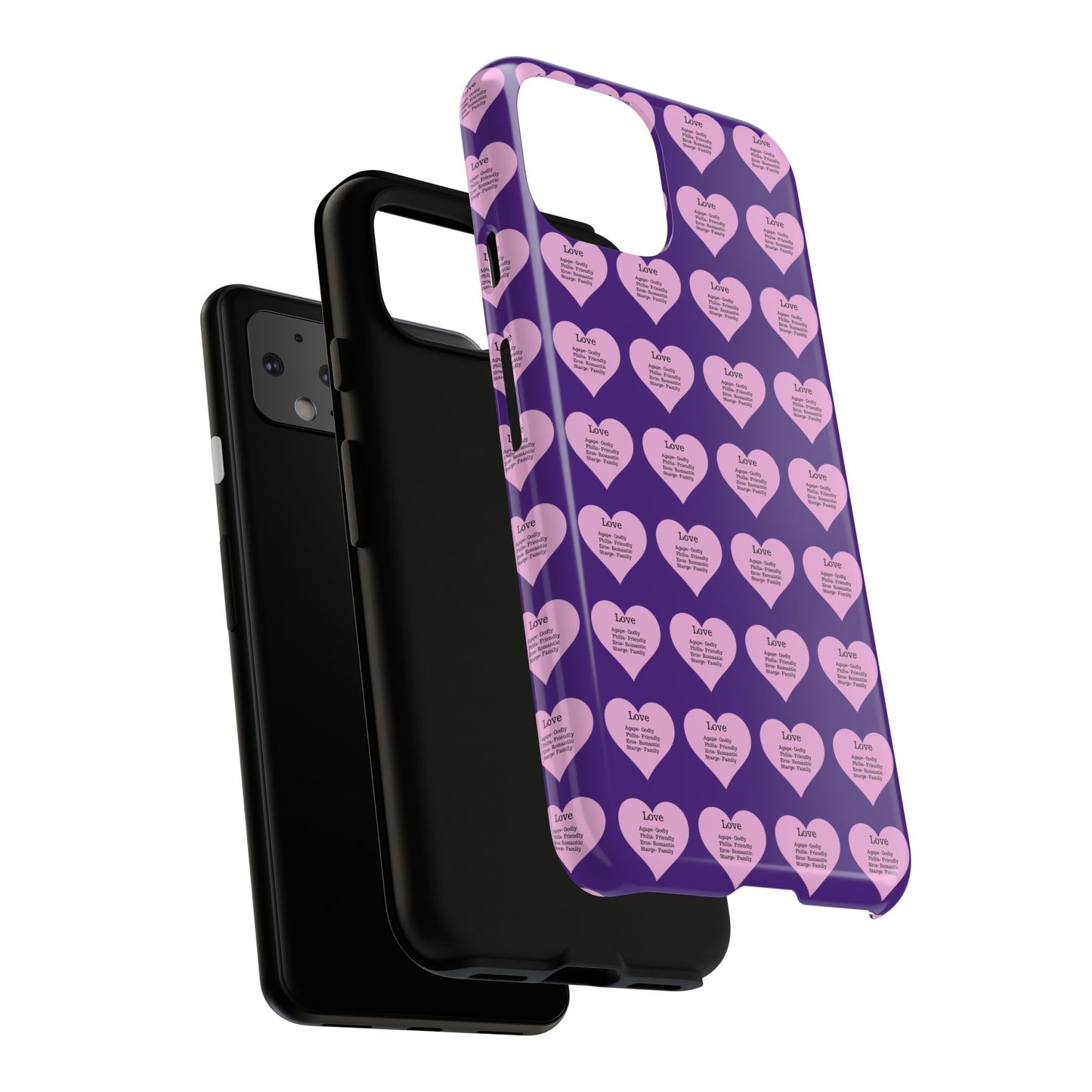 Hearts-A-Flutter Phone Case (iPhone, Google Pixel)(Purple)
