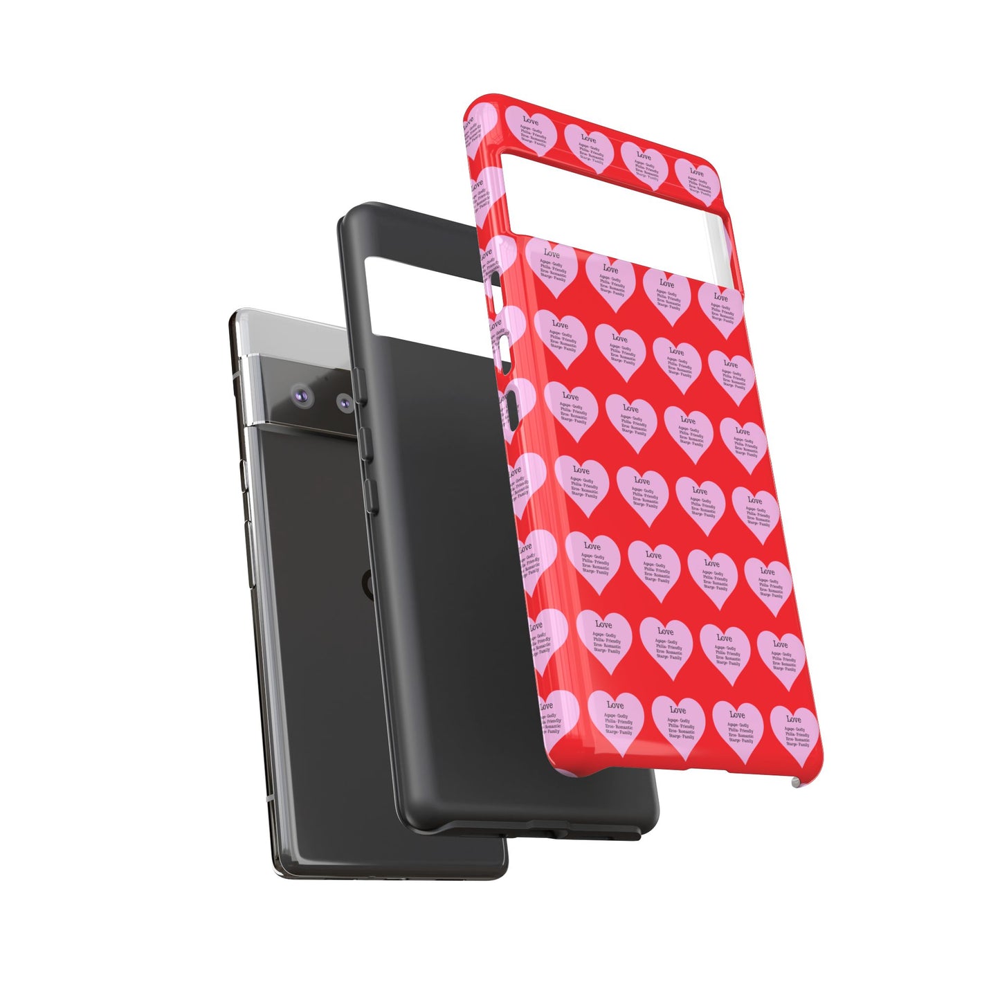 Hearts-A-Flutter Phone Case (iPhone, Google Pixel)(Red)