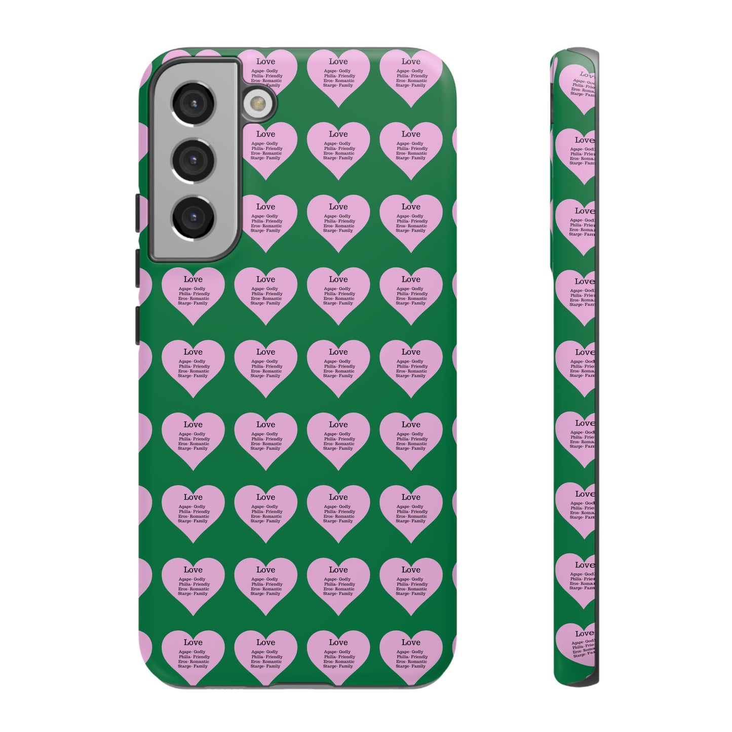 Hearts-A-Flutter Phone Case (Samsung)(Dark green)