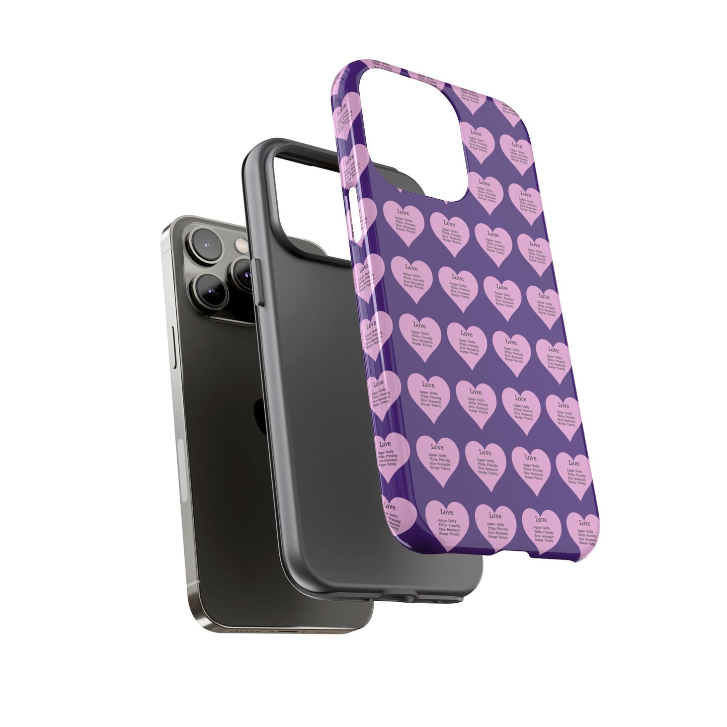 Hearts-A-Flutter Phone Case (iPhone, Google Pixel)(Purple)