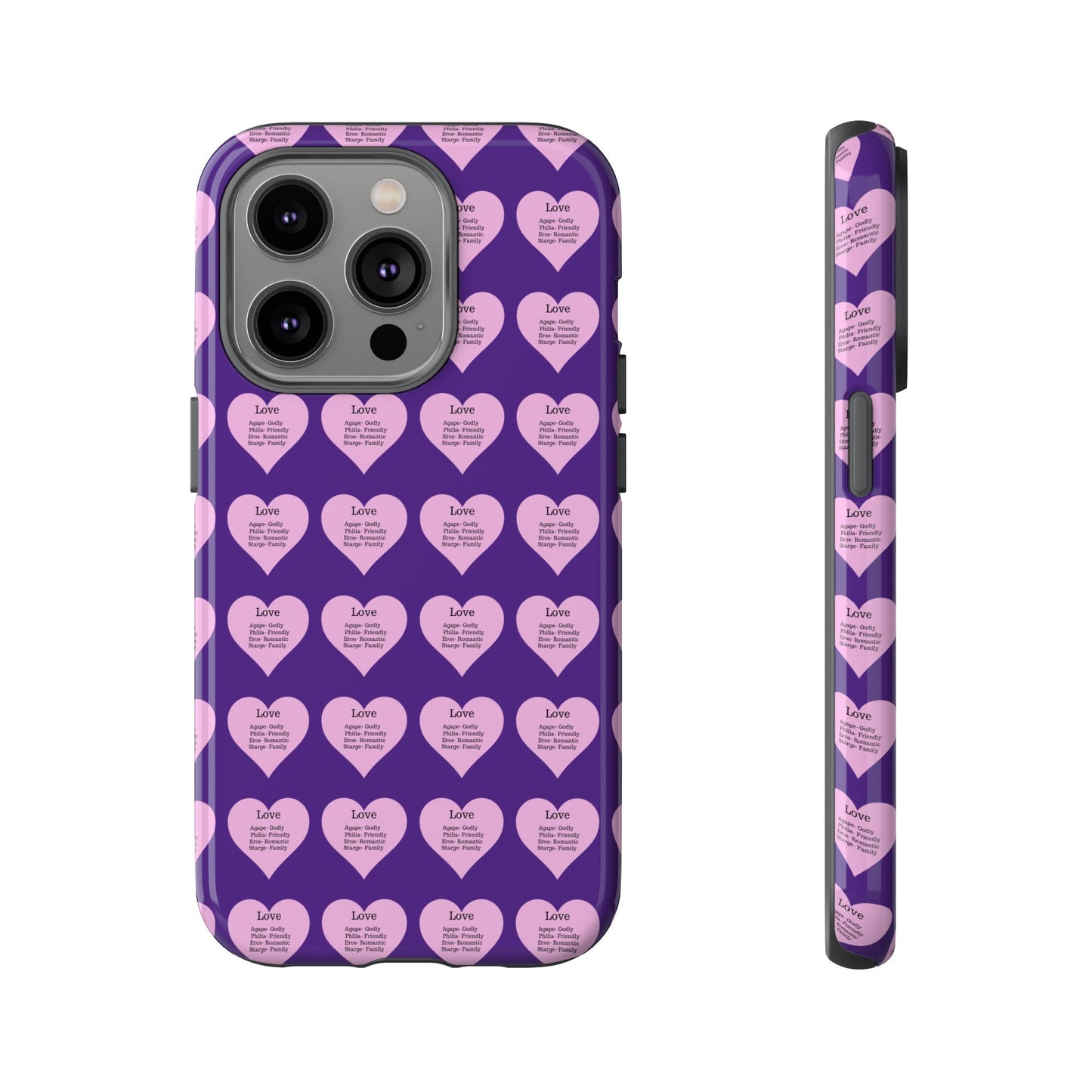 Hearts-A-Flutter Phone Case (iPhone, Google Pixel)(Purple)