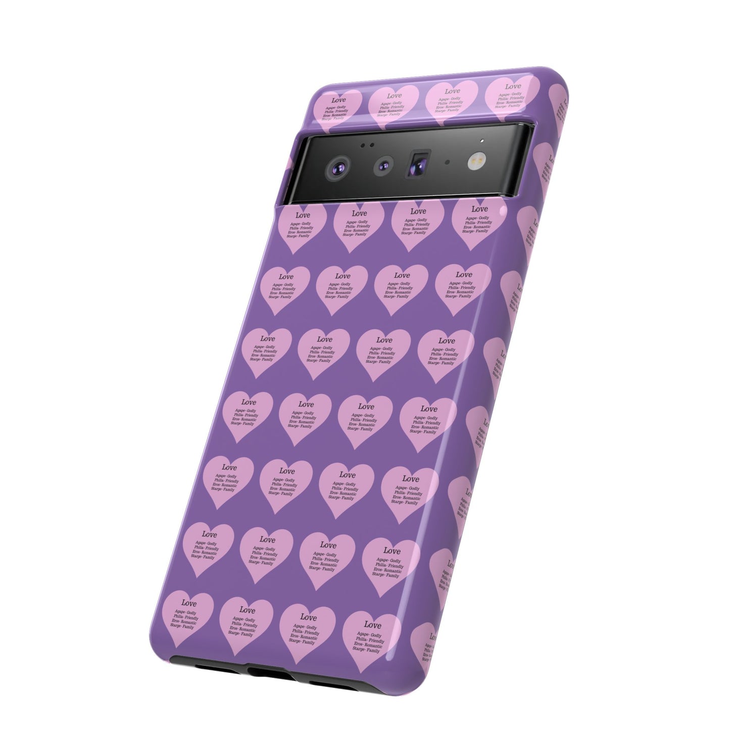 Hearts-A-Flutter Phone Case (iPhone, Google Pixel)(Light purple)