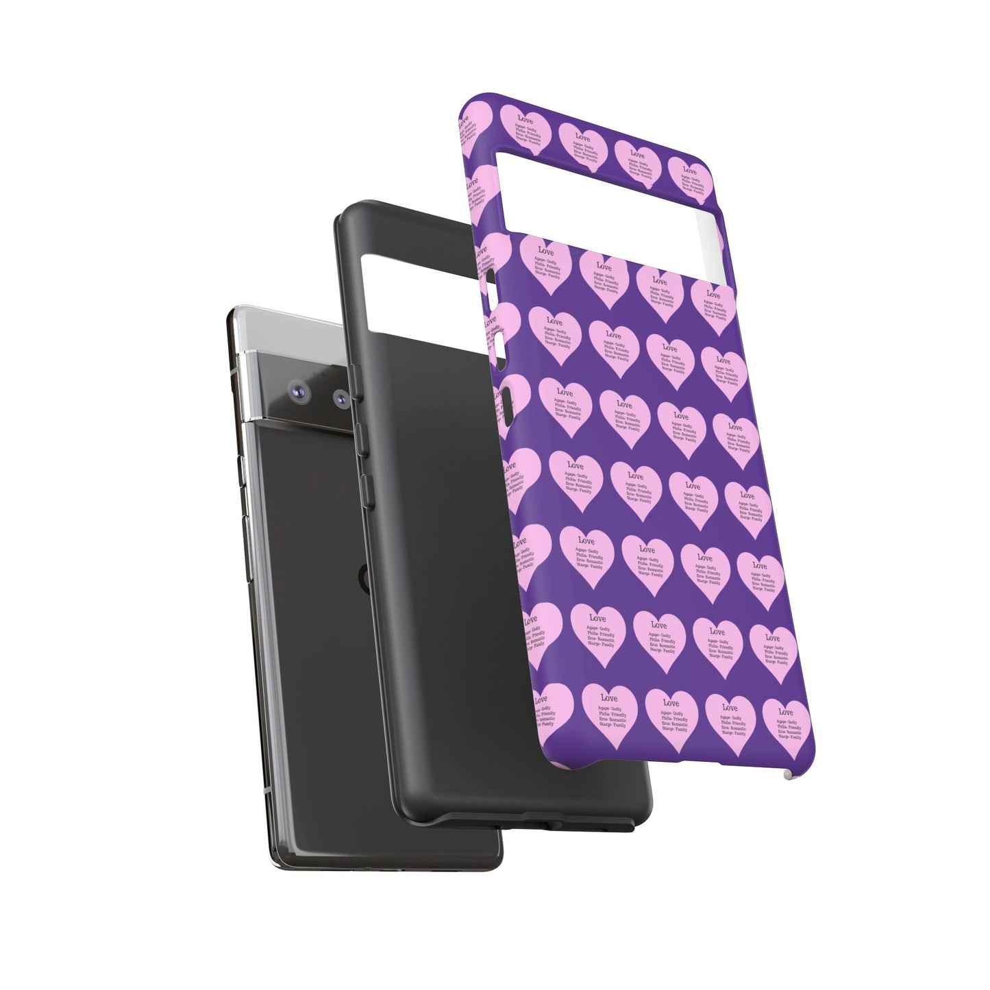 Hearts-A-Flutter Phone Case (iPhone, Google Pixel)(Purple)